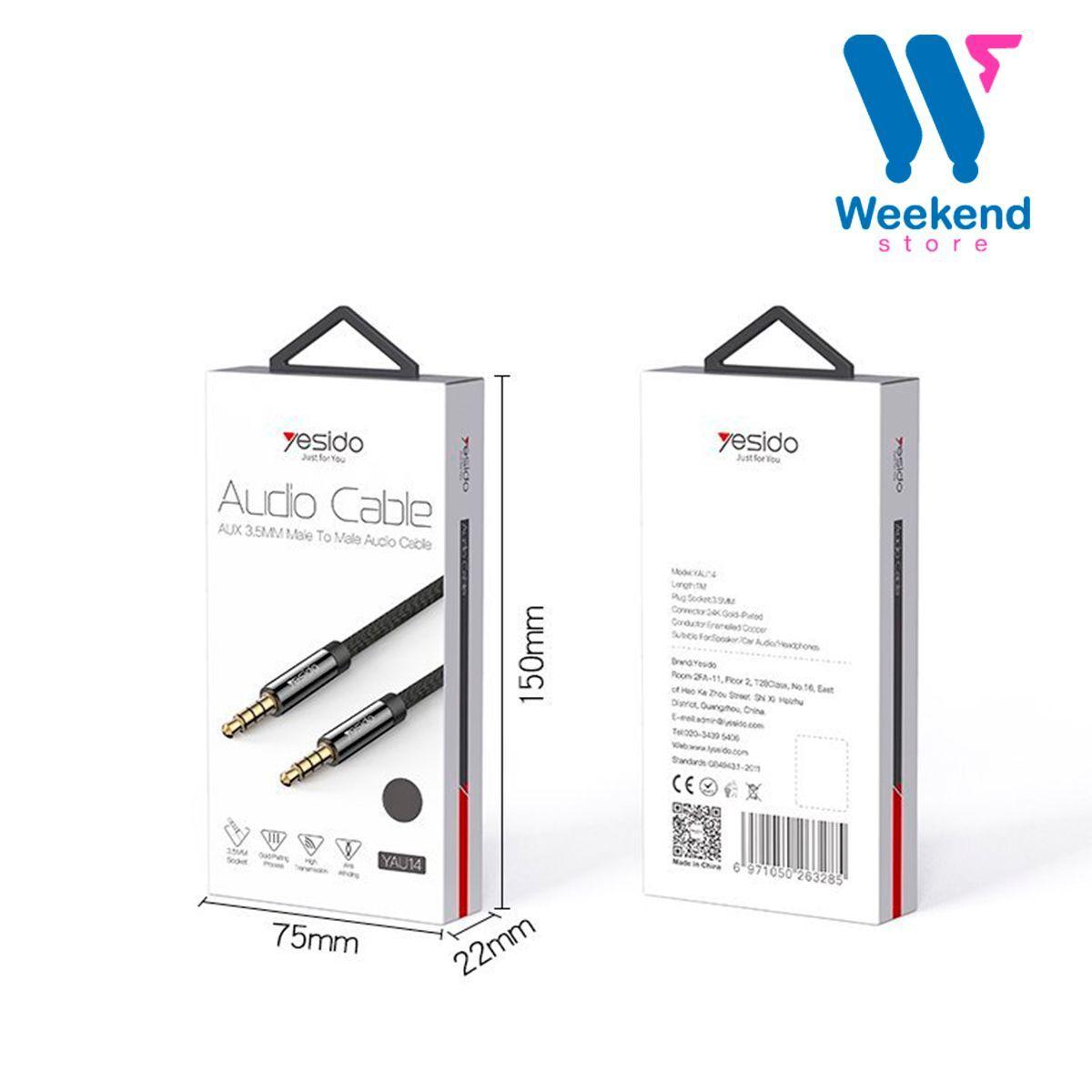 Cable Auxiliar de 3m para Audio 3.5mm Yesido YAU16-0