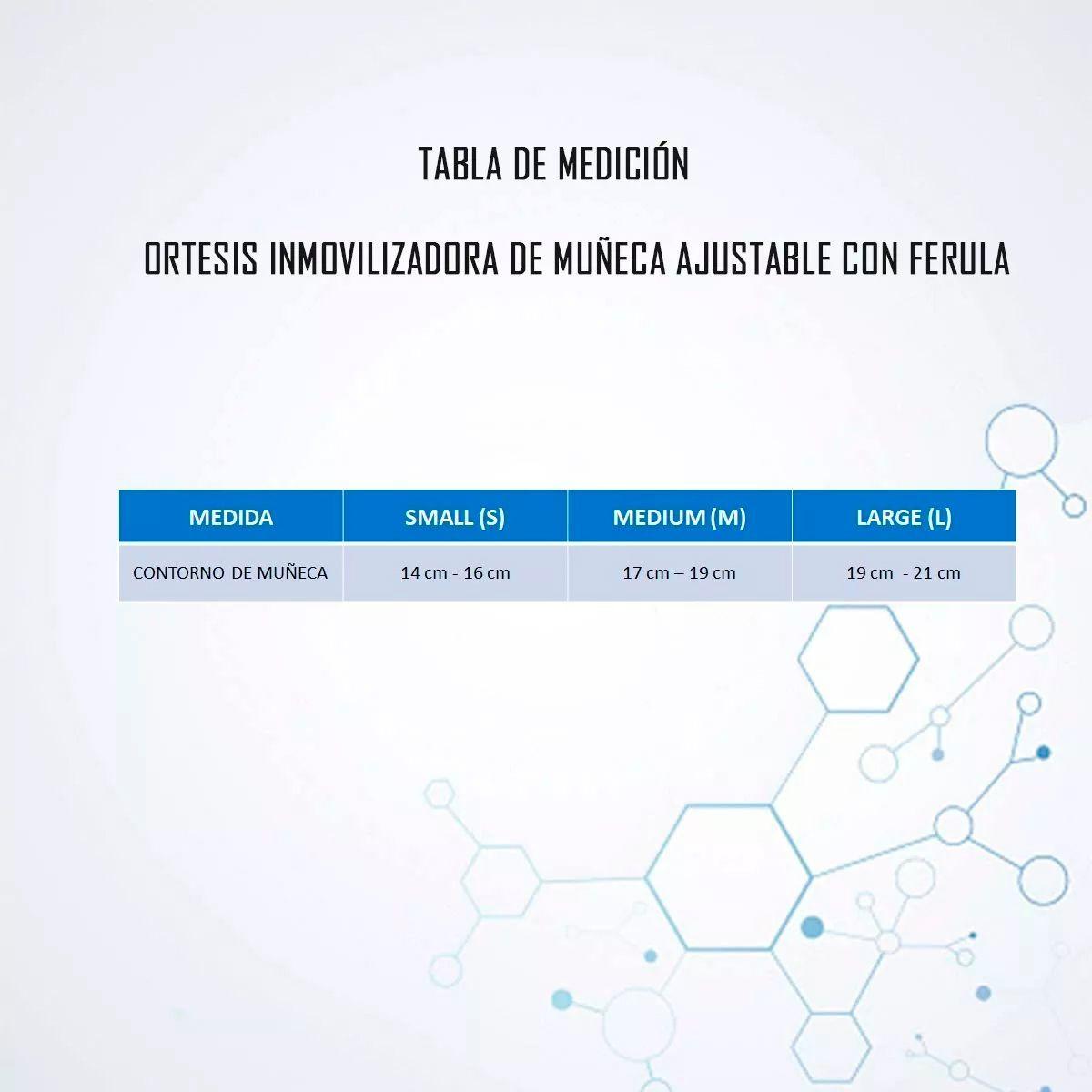 Ortesis Inmovilizadora De Muñeca Con Férula Tunel Carpiano DER-4