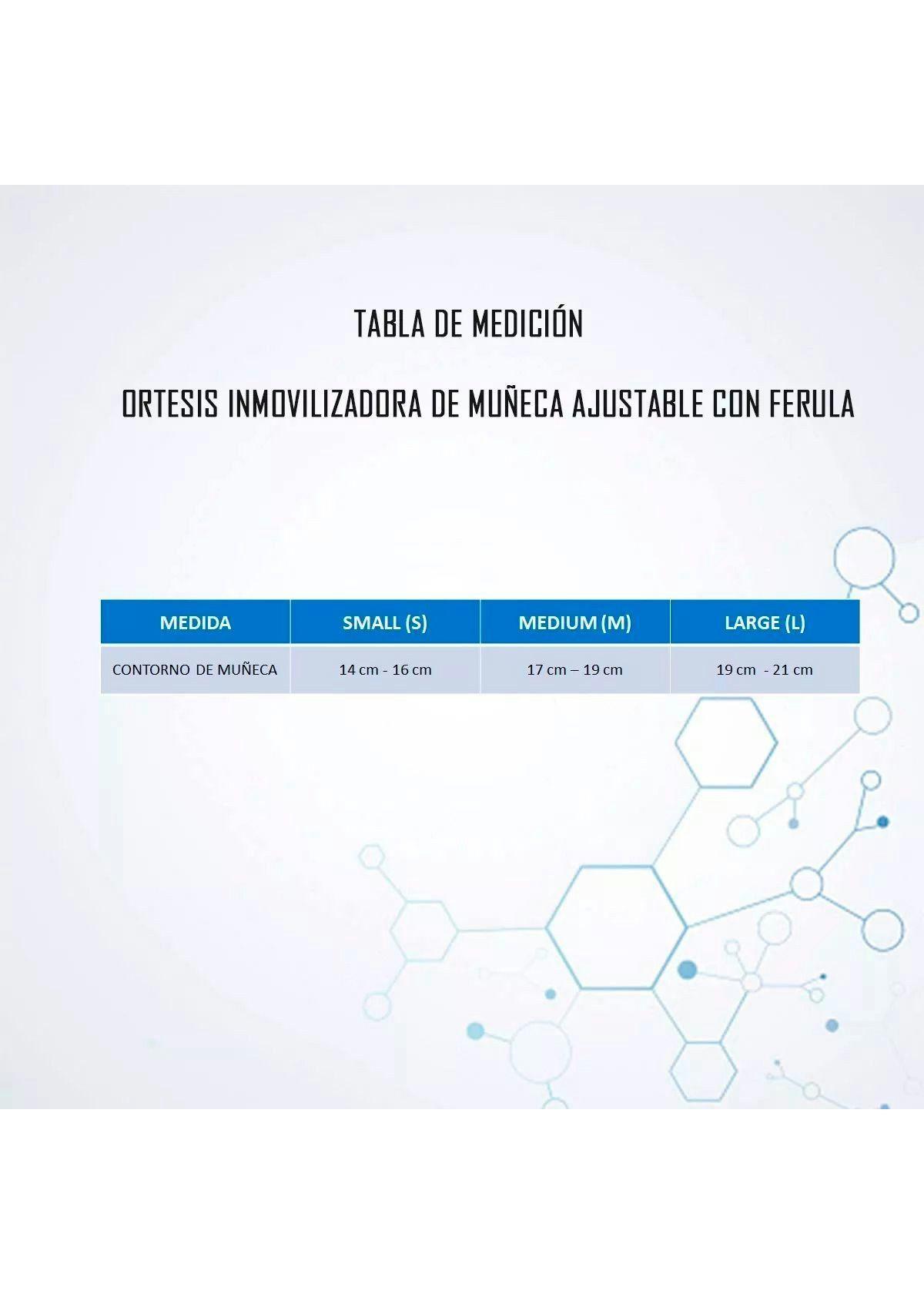 Ortesis Inmovilizadora De Muñeca Con Férula Tunel Carpiano DER-4