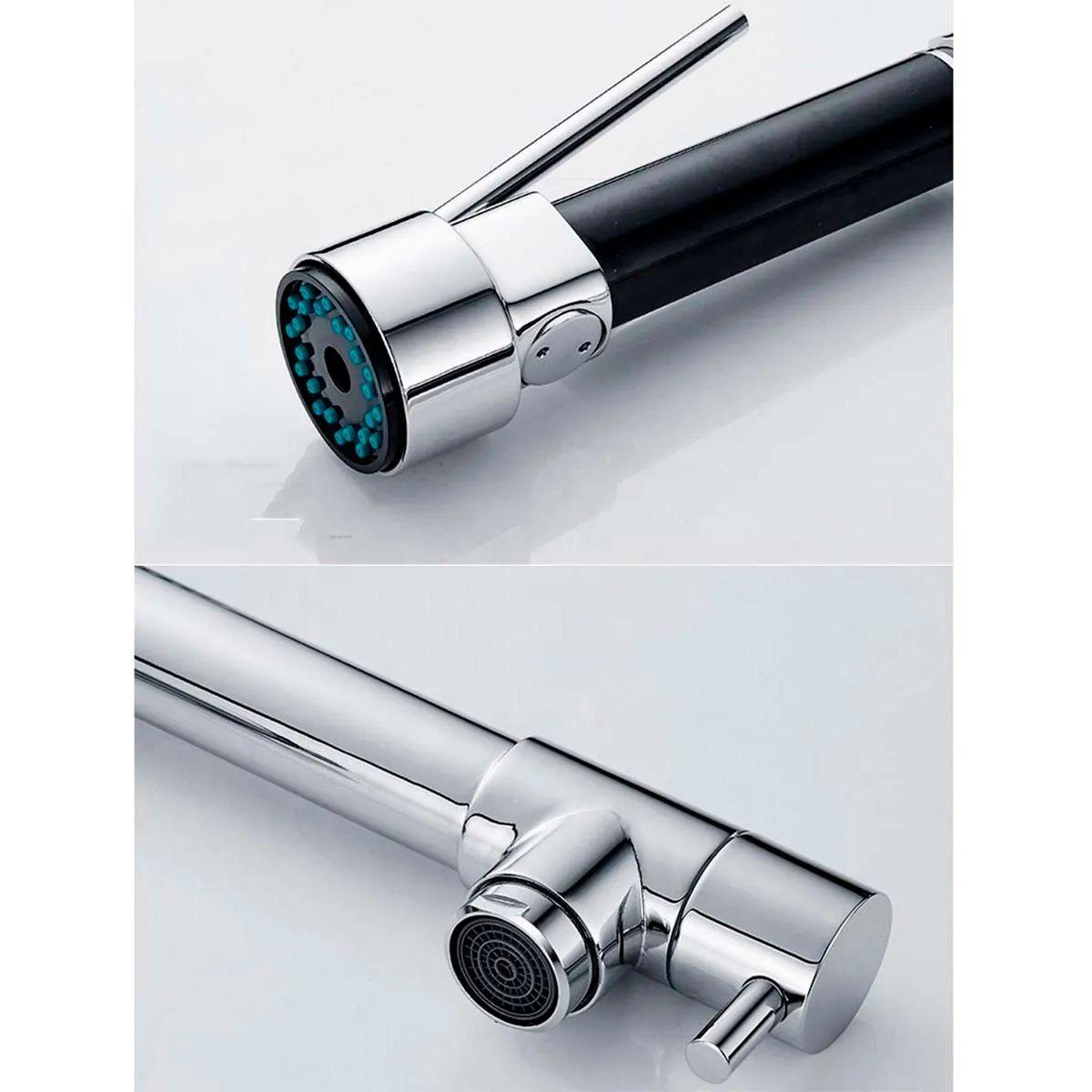 Llave Grifería Lavaplatos Doble Cuello Cisne Flexible Cocina Tap01 Plateado-6