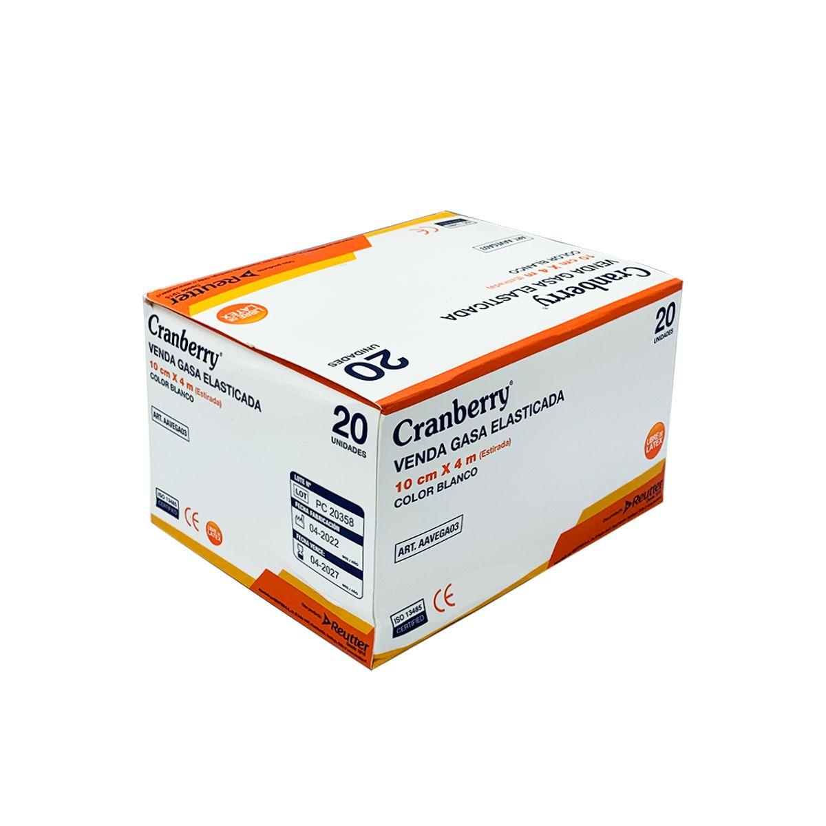 Venda Gasa Elasticada 10cm X 4m Blanco Cranberry 20 Unds-1