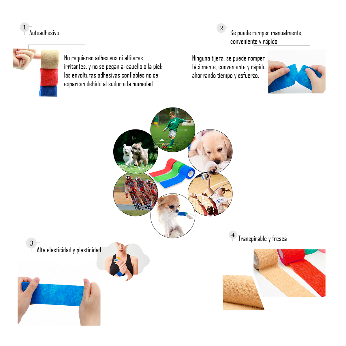 Venda Autoadherente Compatible Con Coban 15cm X 4.5mt -1 Und Blanco-2