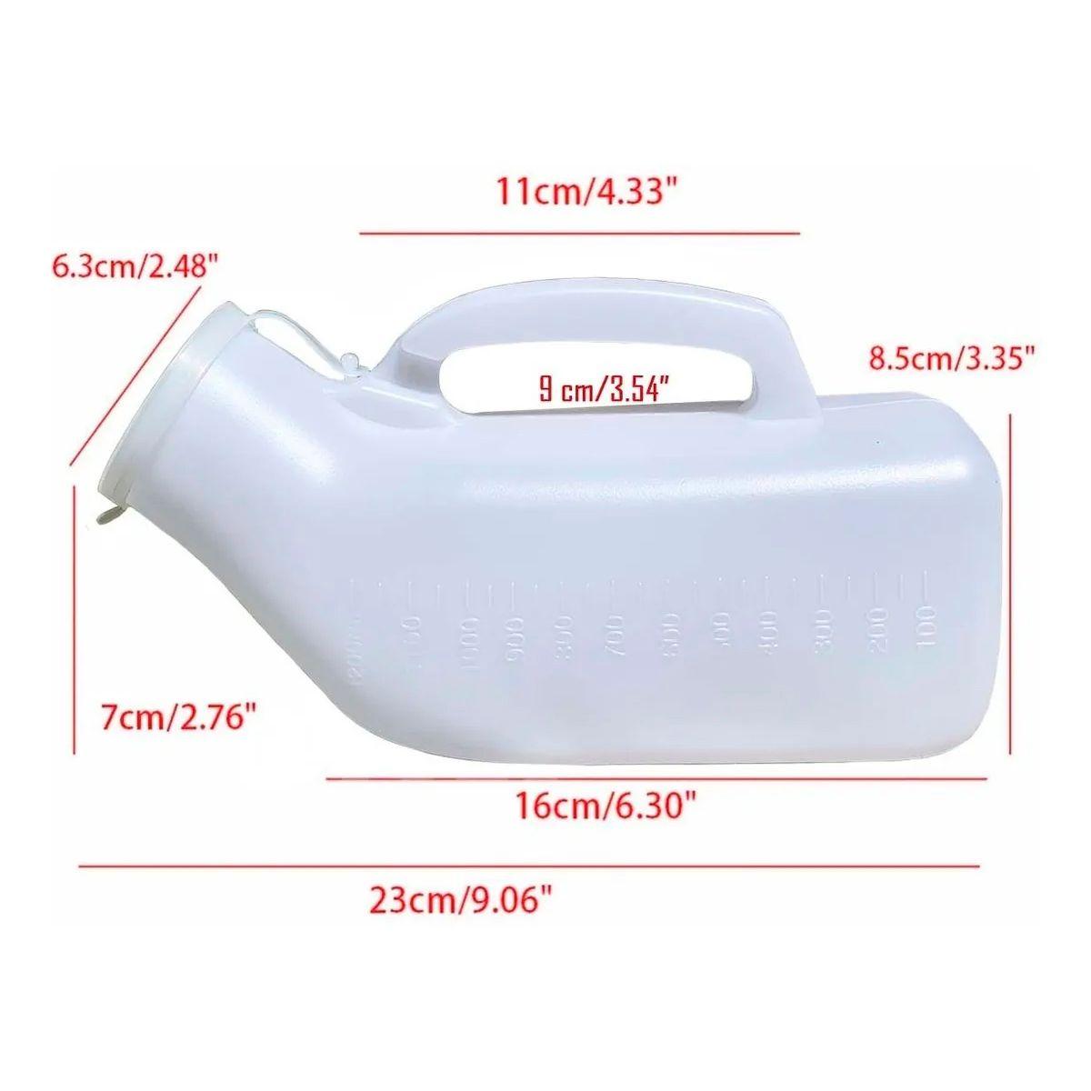 Pato Urinario Masculino Cuello Corto Con Tapa Portátil-3