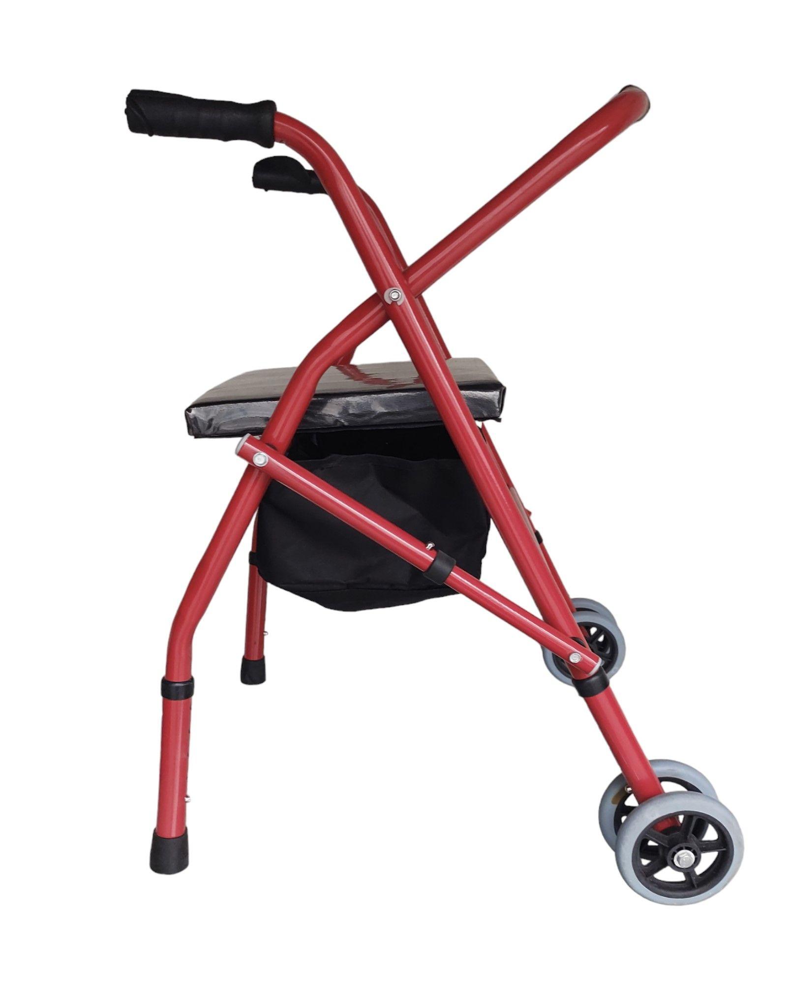 Andador Burrito Con Asiento Adulto Mayor Plegable + Bolso-2