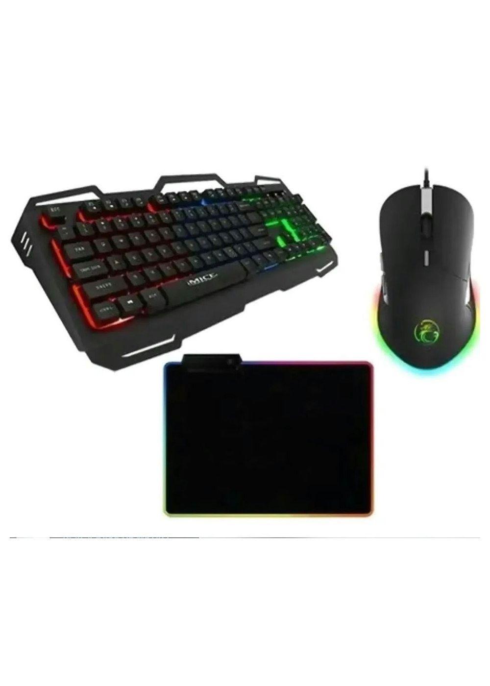 Kit Gamer Imice Teclado Ak-400 + Mouse X6 6400dpi+ Pad S Rgb-0