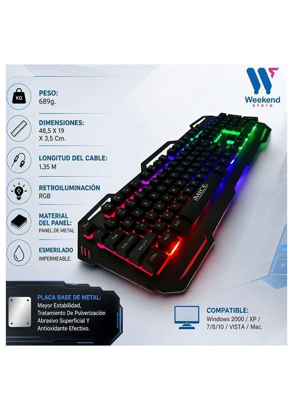 Kit Gamer Imice Teclado Ak-400 + Mouse X6 6400dpi+ Pad S Rgb-2