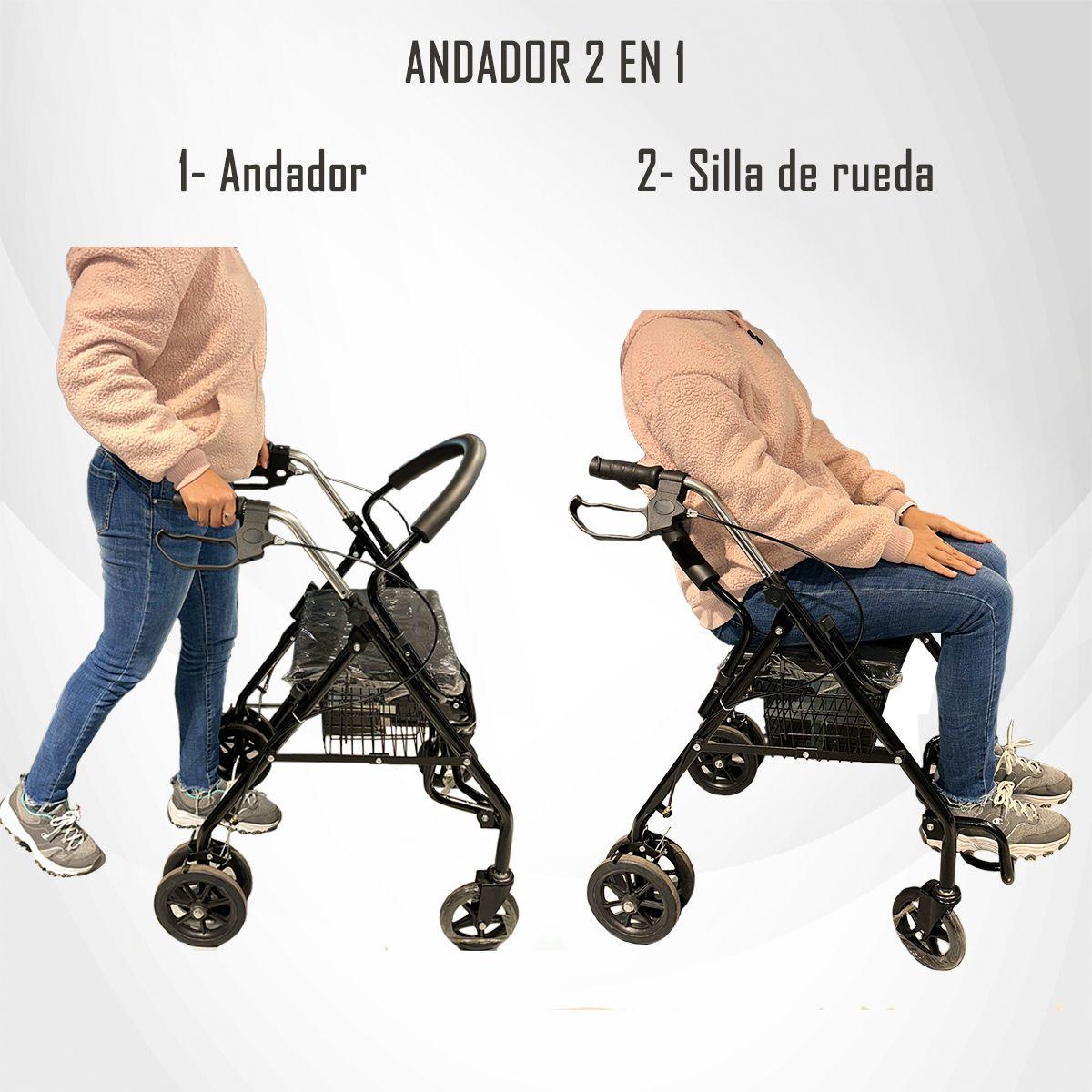 Andador Burrito Y Silla De Ruedas Plegable 6 Ruedas-2