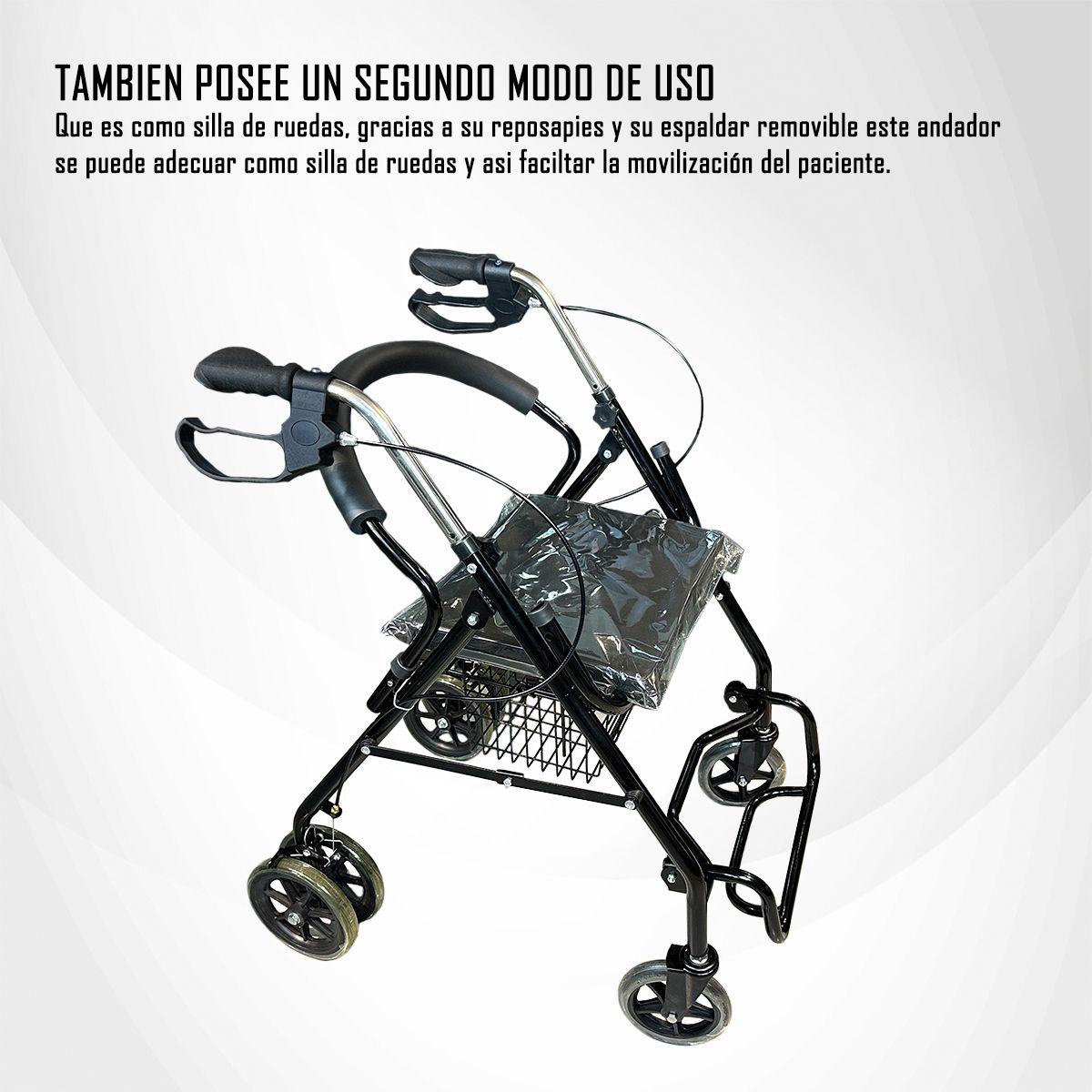 Andador Burrito Y Silla De Ruedas Plegable 6 Ruedas-3