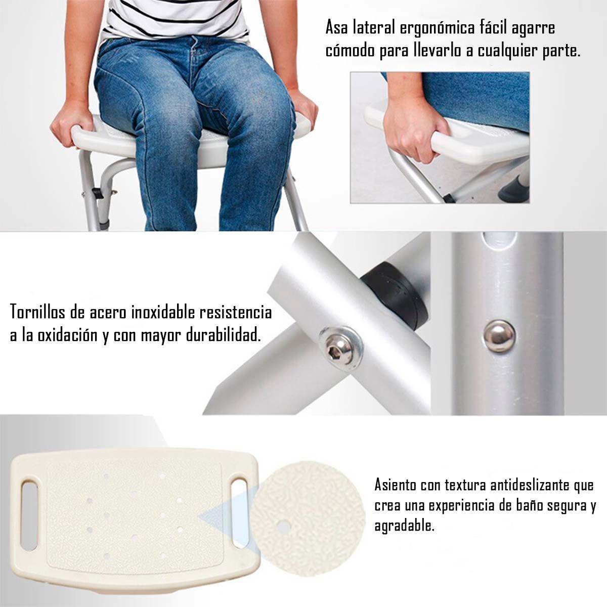 Piso O Banca De Ducha Plegable Con Altura Regulable-4