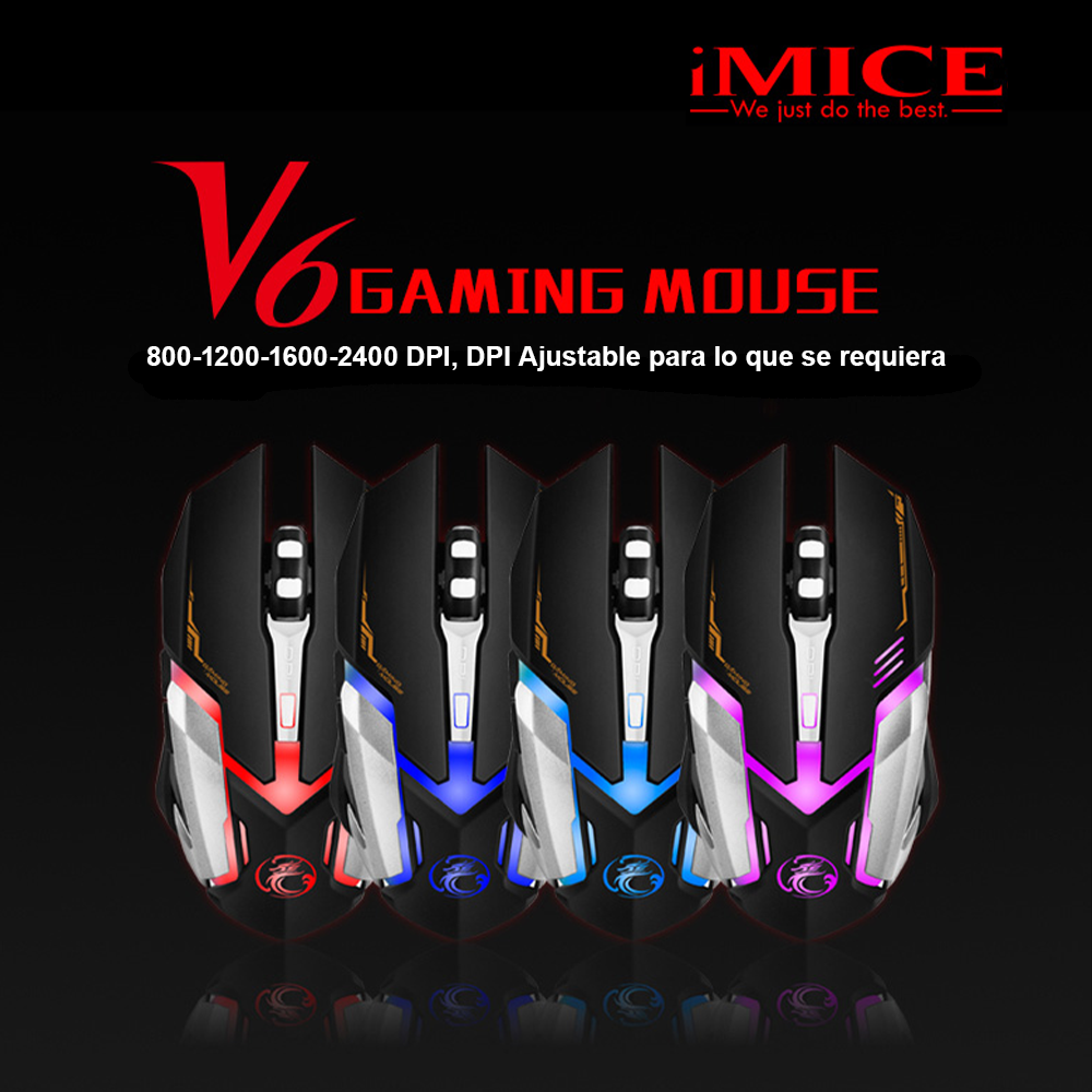 Mouse Gamer Premium Imice V6 2400 Dpi Retroiluminado Usb-6