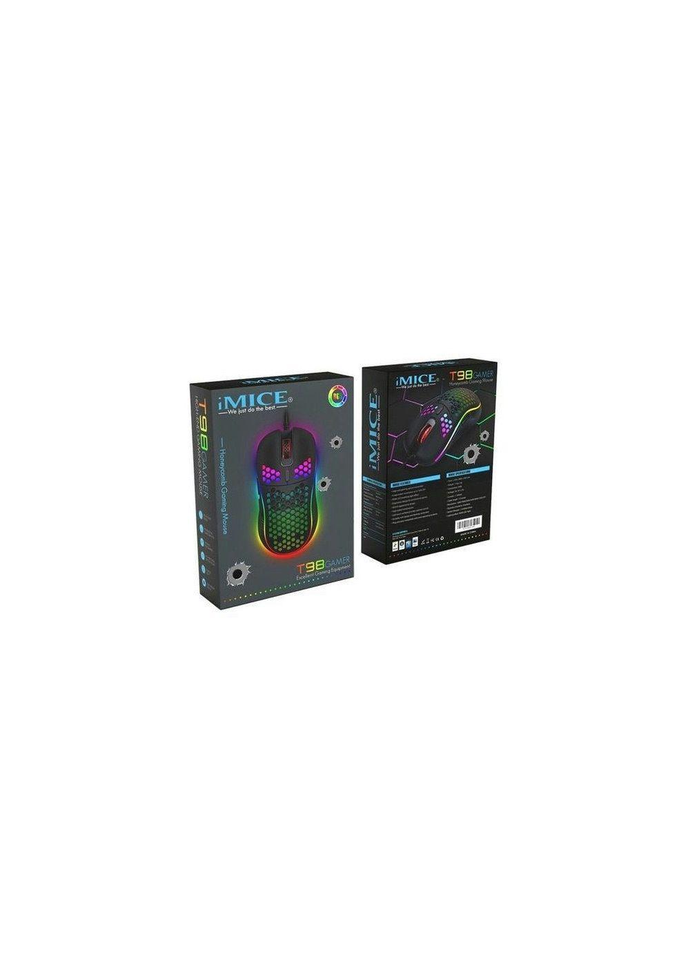 Mouse Gamer Premium Imice T98 Rgb 7200 Dpi Honeycomb Usb-4