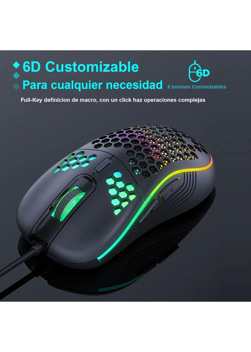 Mouse Gamer Premium T98 Rgb 7200 Dpi Honeycomb Usb-5
