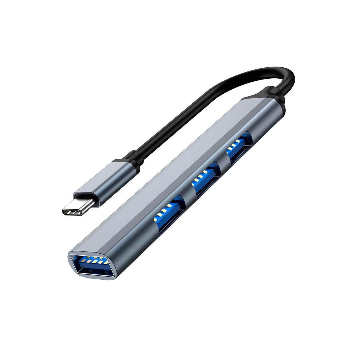 Adaptador Hub Yesido Hb17 4 En 1 De Tipo-c A Usb-0