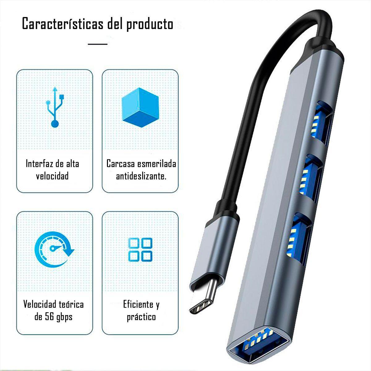 Adaptador Hub Yesido Hb17 4 En 1 De Tipo-c A Usb-2