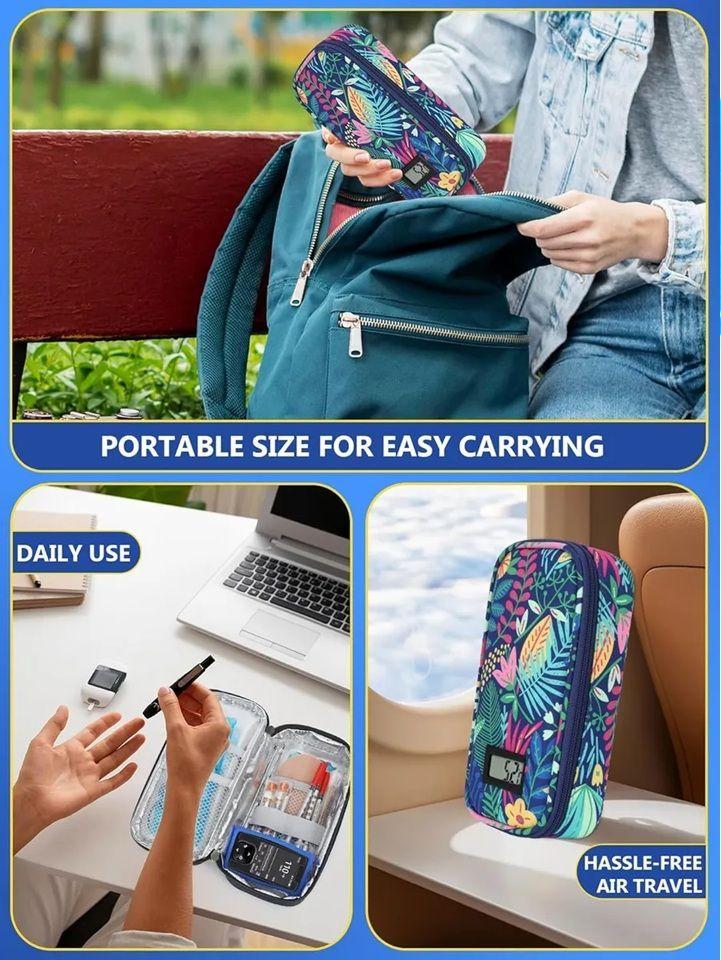 Bolso Estuche Porta Insulina Refrigerante Cooler Para Viaje Bosque Tropical-3