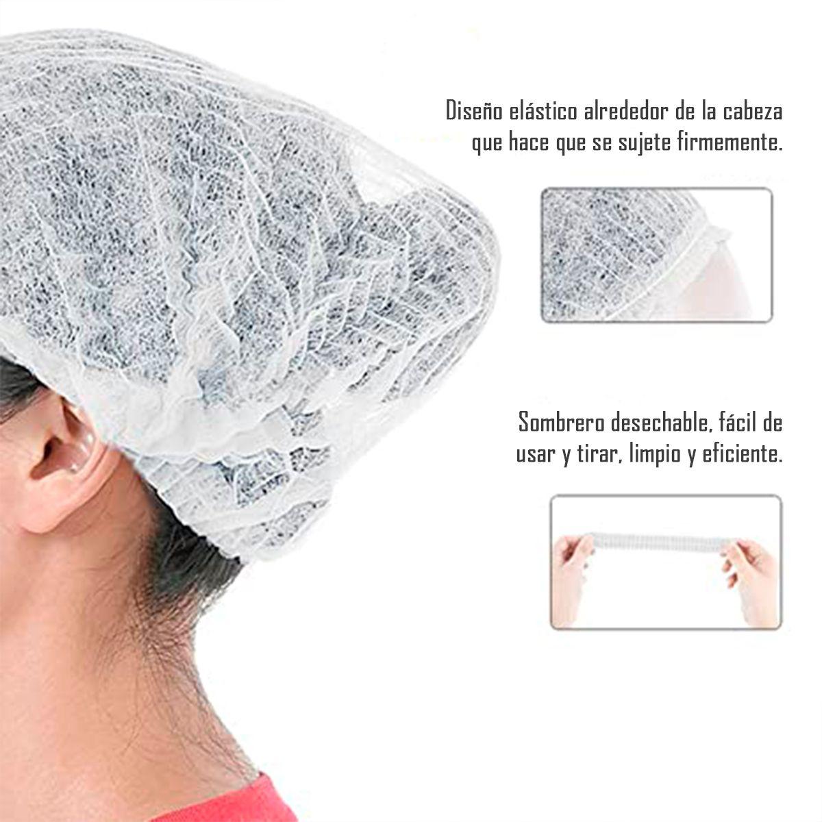 Gorro Clip Cofias Plisadas Desechables Doble Elástico X 100-3
