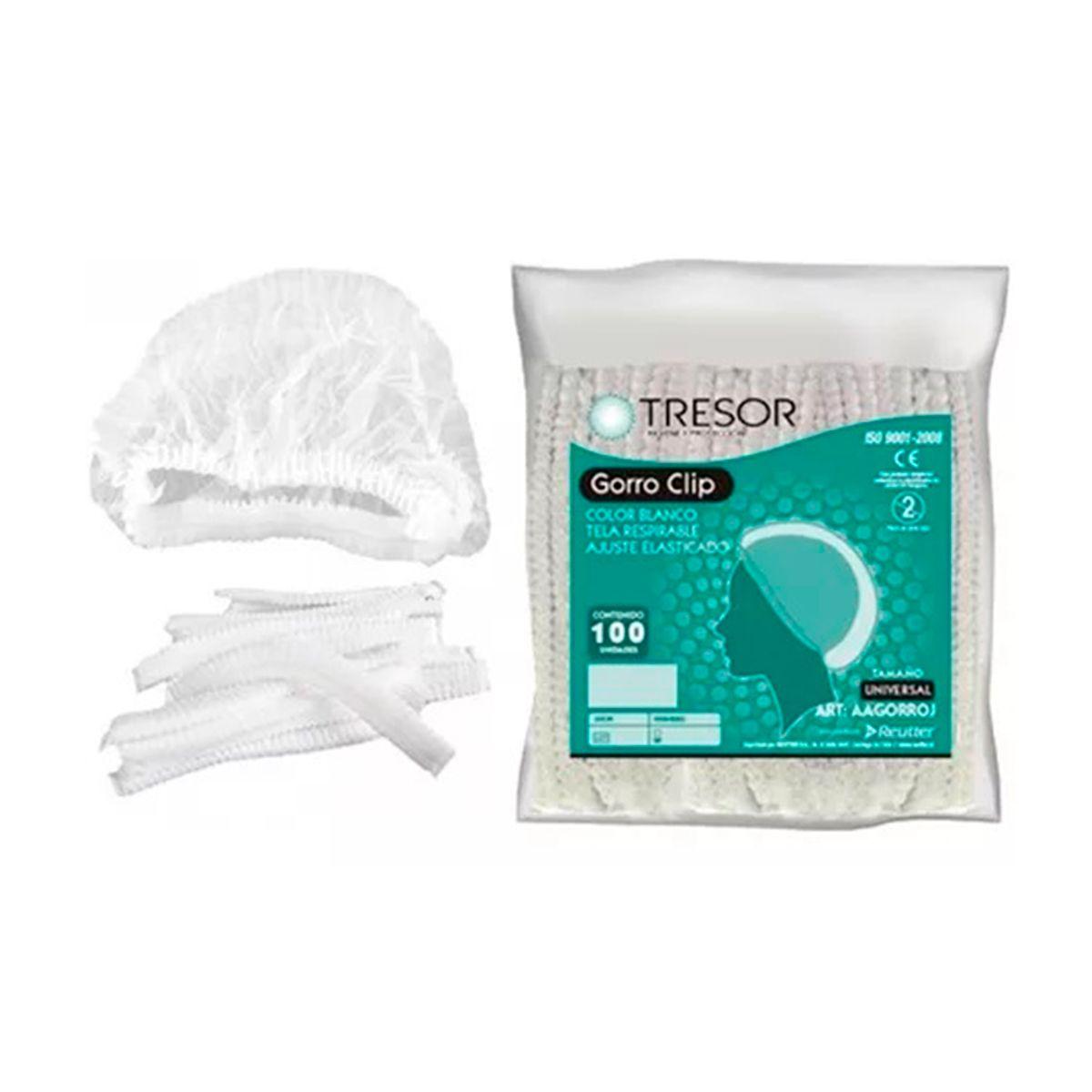 Gorro Clip Cofias Plisadas Desechables Doble Elástico X 100-6