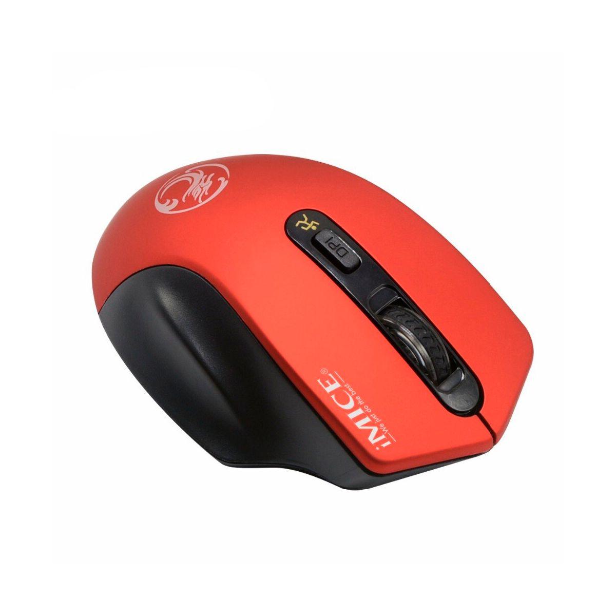 Mouse Inalámbrico Imice E-1800 2.4ghz 1600 DPI Rojo-0