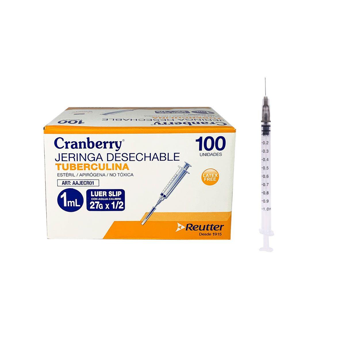 Jeringa Tuberculina 1ml Luer Slip 27g X 1/2 De 100 Unid-0