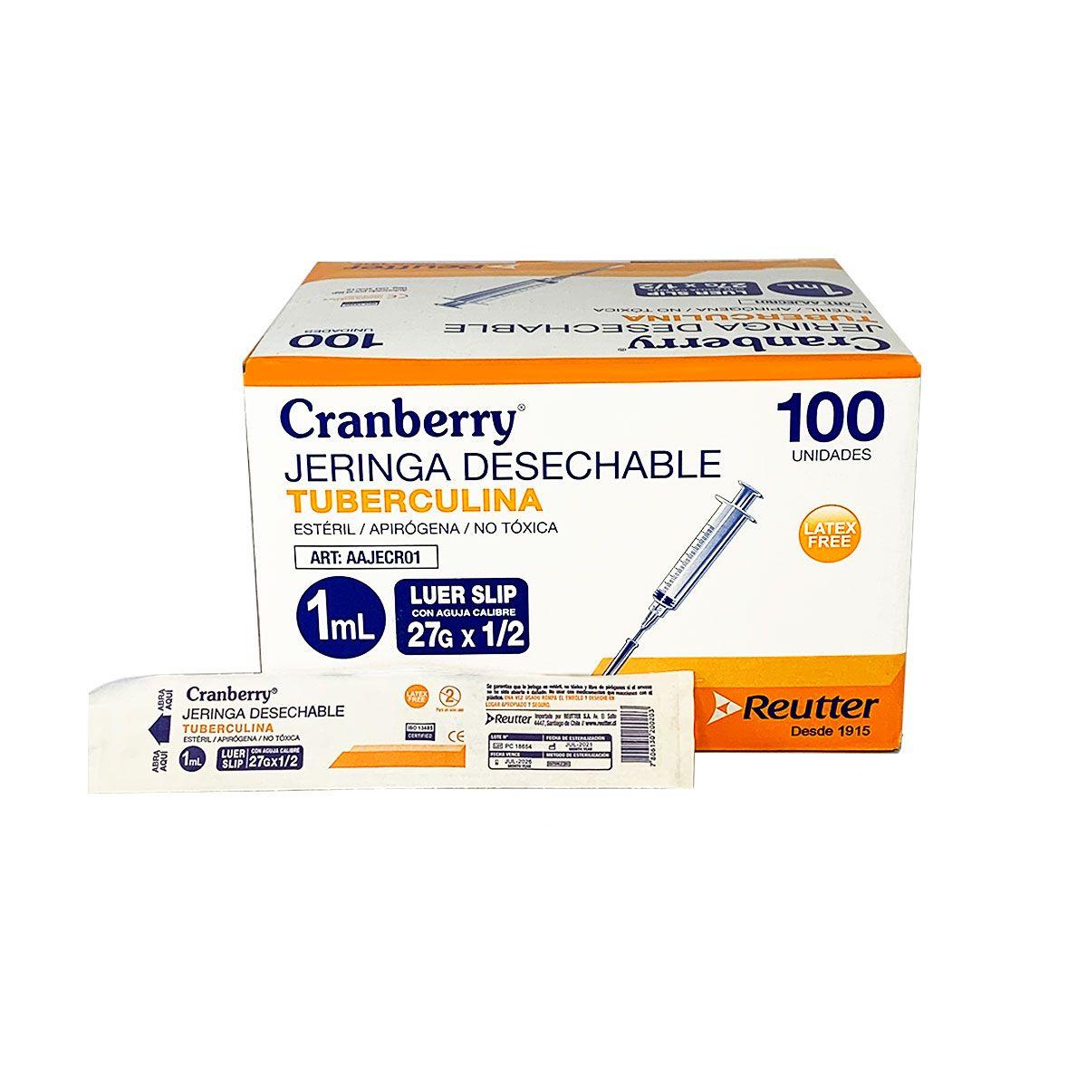 Jeringa Tuberculina 1ml Luer Slip 27g X 1/2 De 100 Unid-2