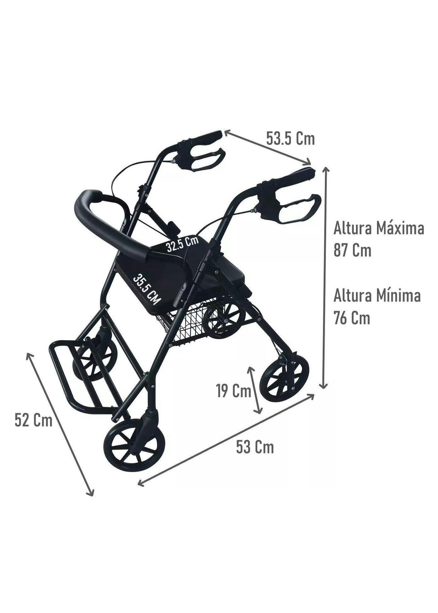Andador Burrito Ortopedico Con Asiento 4 Ruedas Plegable-1