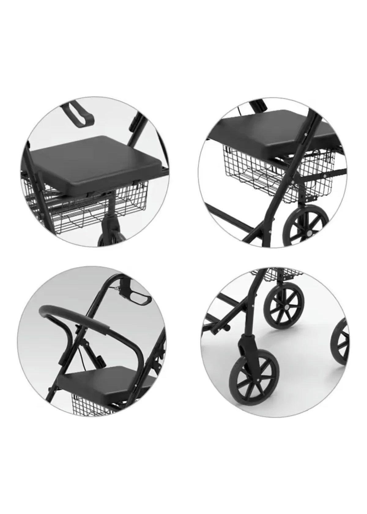 Andador Burrito Ortopedico Con Asiento 4 Ruedas Plegable-3