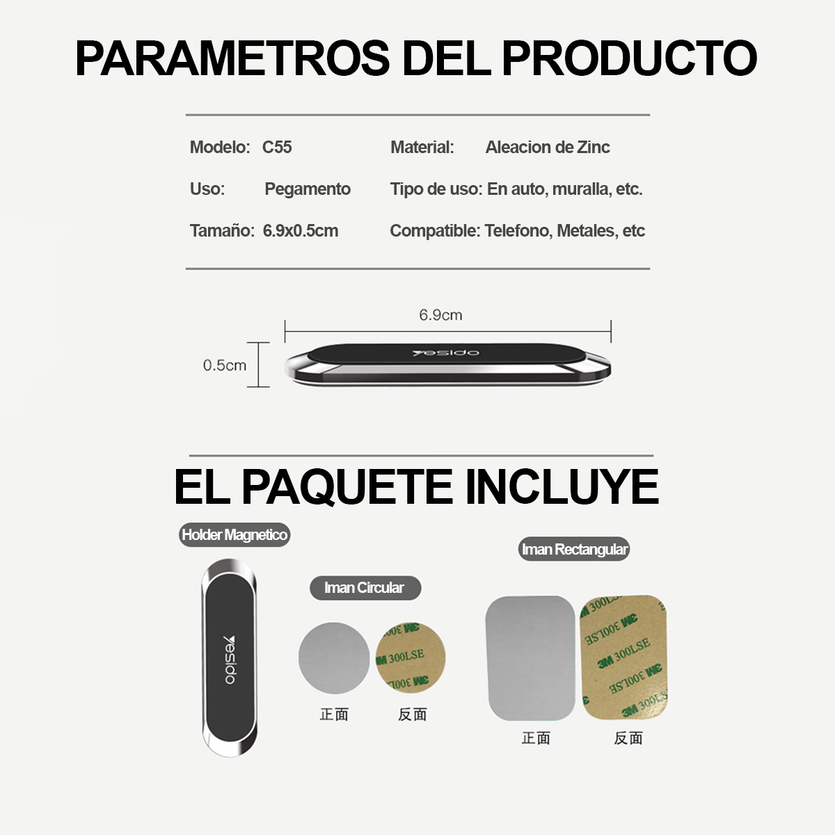 Soporte Magnetico Para Celular Marca Yesido C55 Premium-2