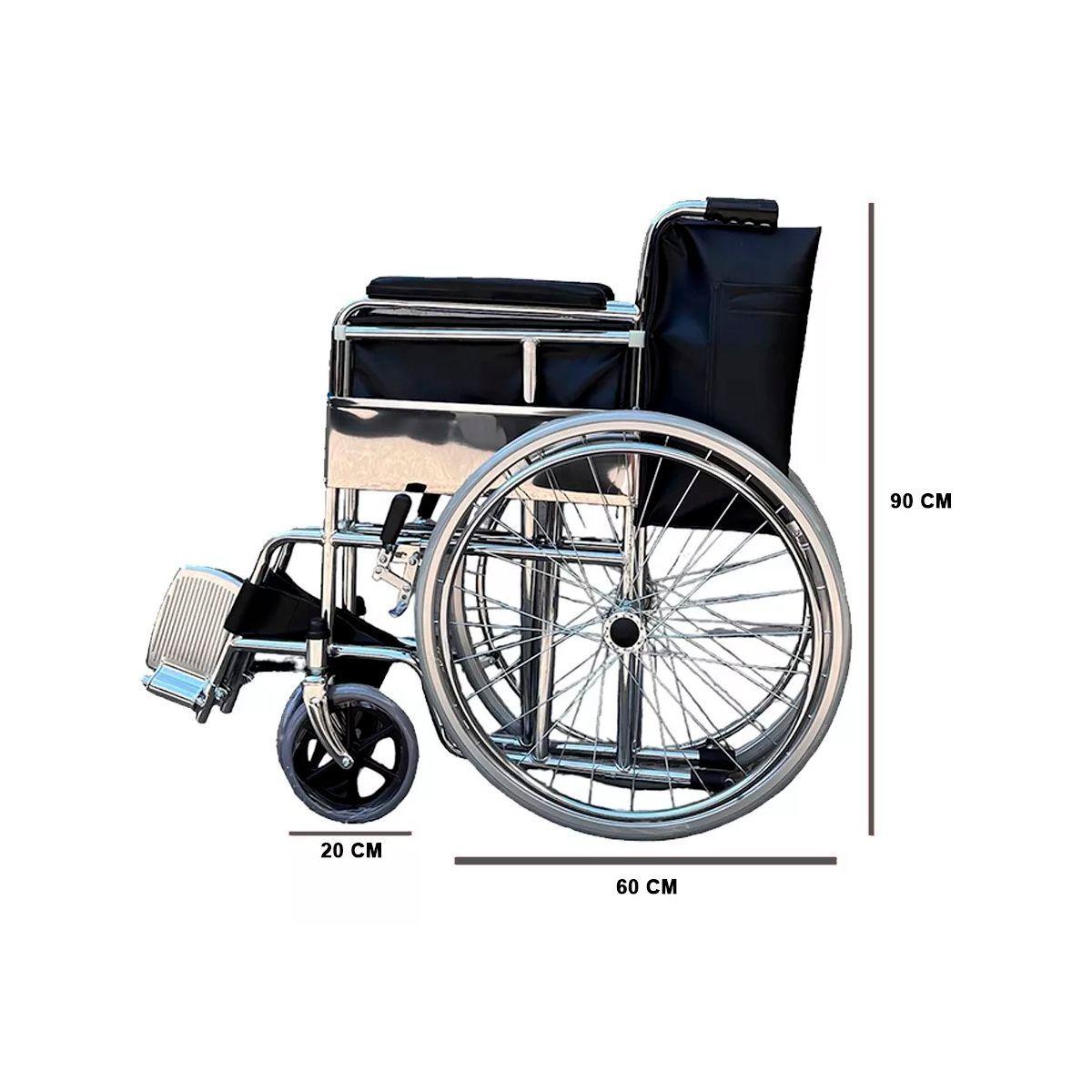 Silla De Ruedas, Ruedas Macizas, Plegable Cromada Oneder-5