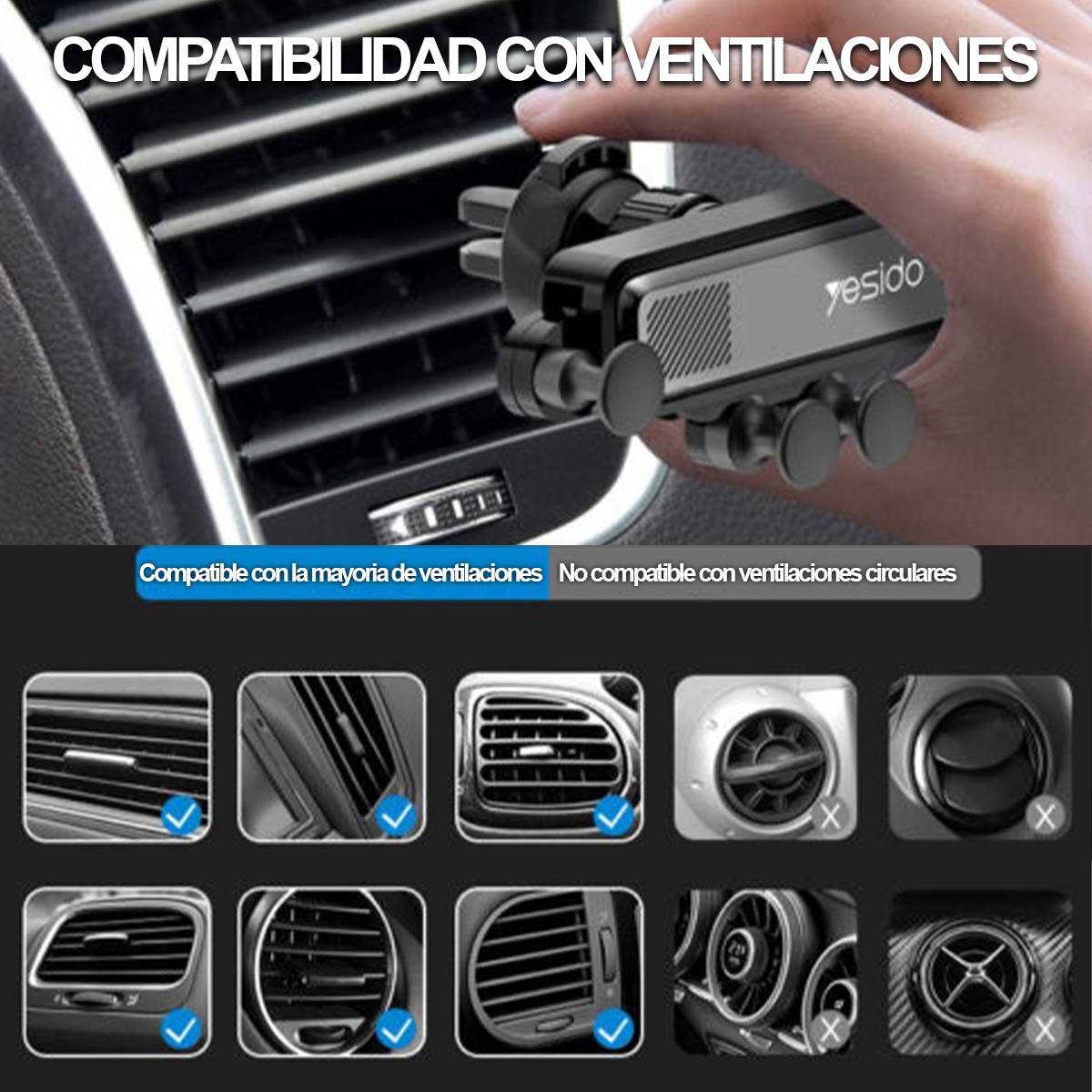 Soporte Celular Auto Car Holder Moderno Yesido C62 Premium-7