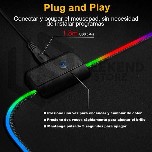 Mousepad Gamer Led Rgb Usb 80x30cm-4