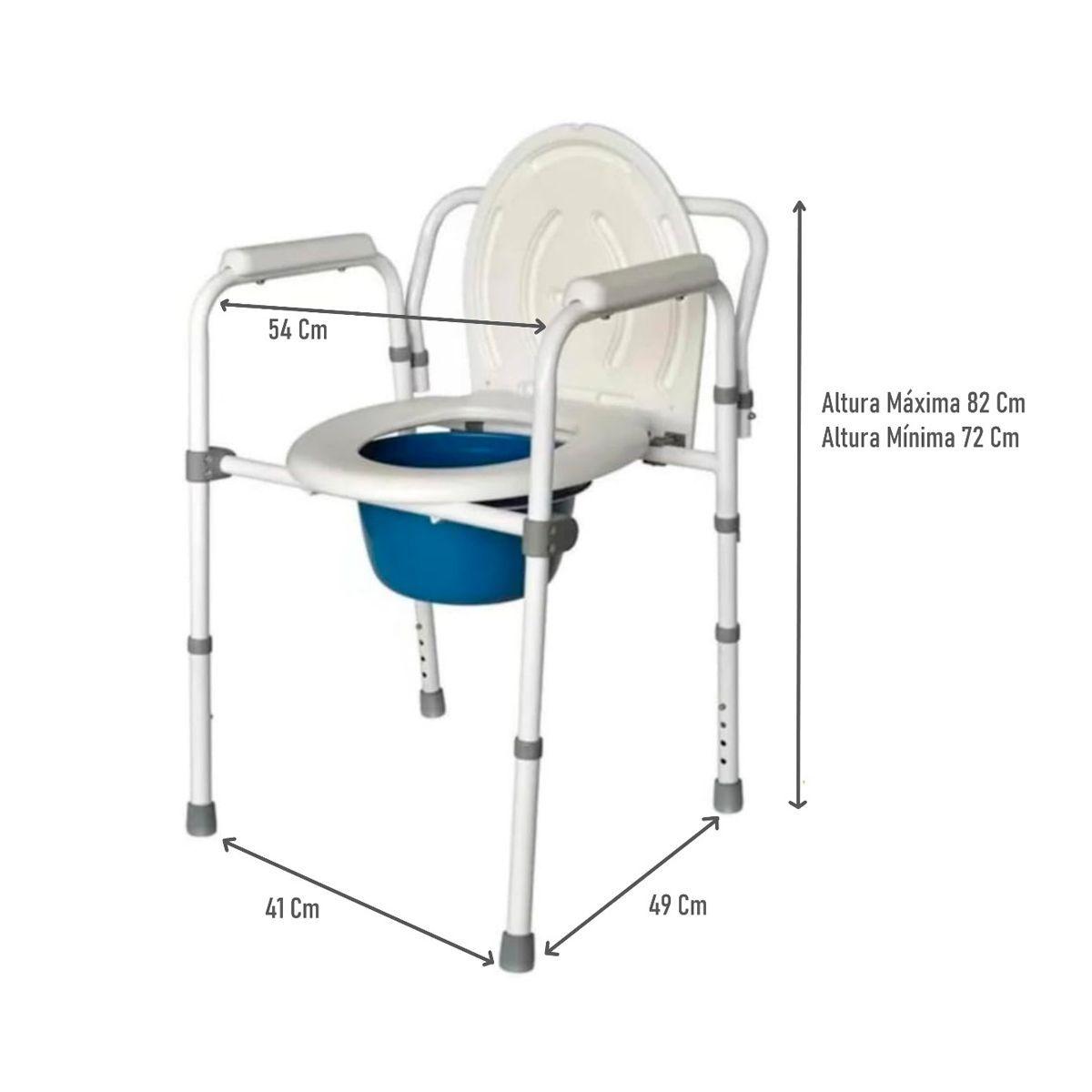 Baño Wc Plegable Inodoro Portatil Altura Regulable Con Balde 6001A-4