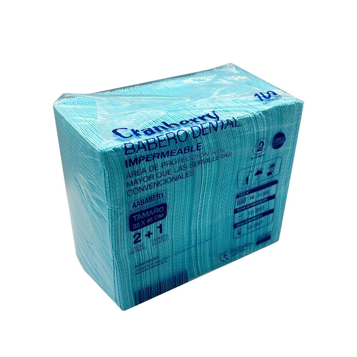 Babero Dental Impermeable 33x45cm Cranberry 100 Unds-0