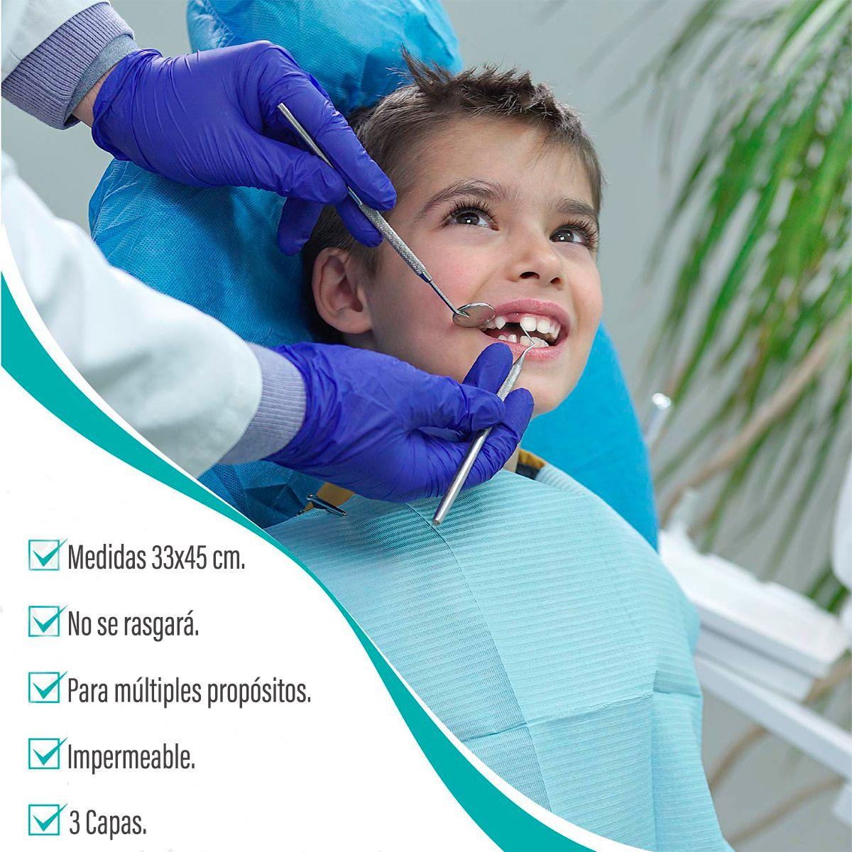 Babero Dental Impermeable 33x45cm Cranberry 100 Unds-2