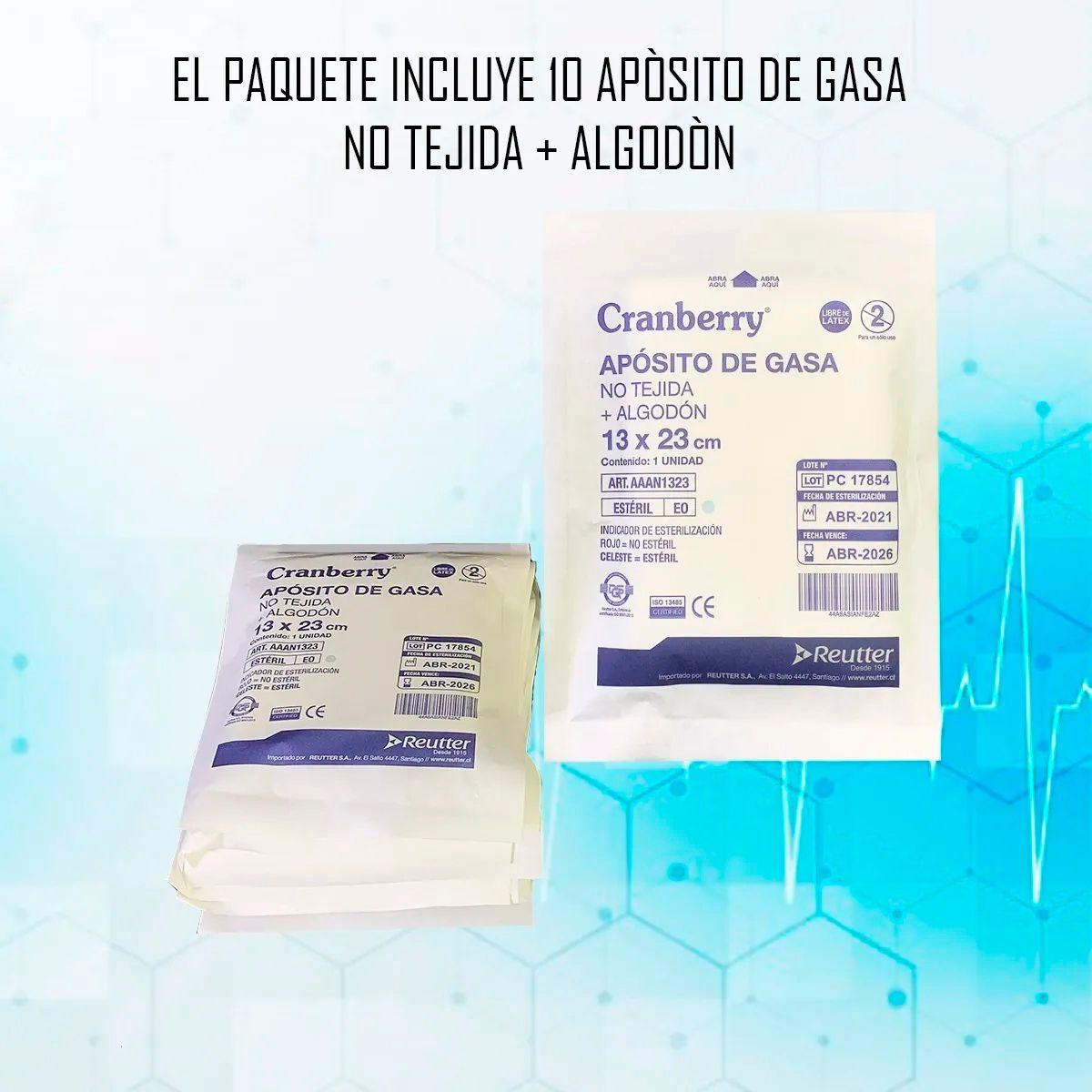 Apósito De Gasa No Tejida + Algodón 13x23 Bolsa De 10 Unid-1