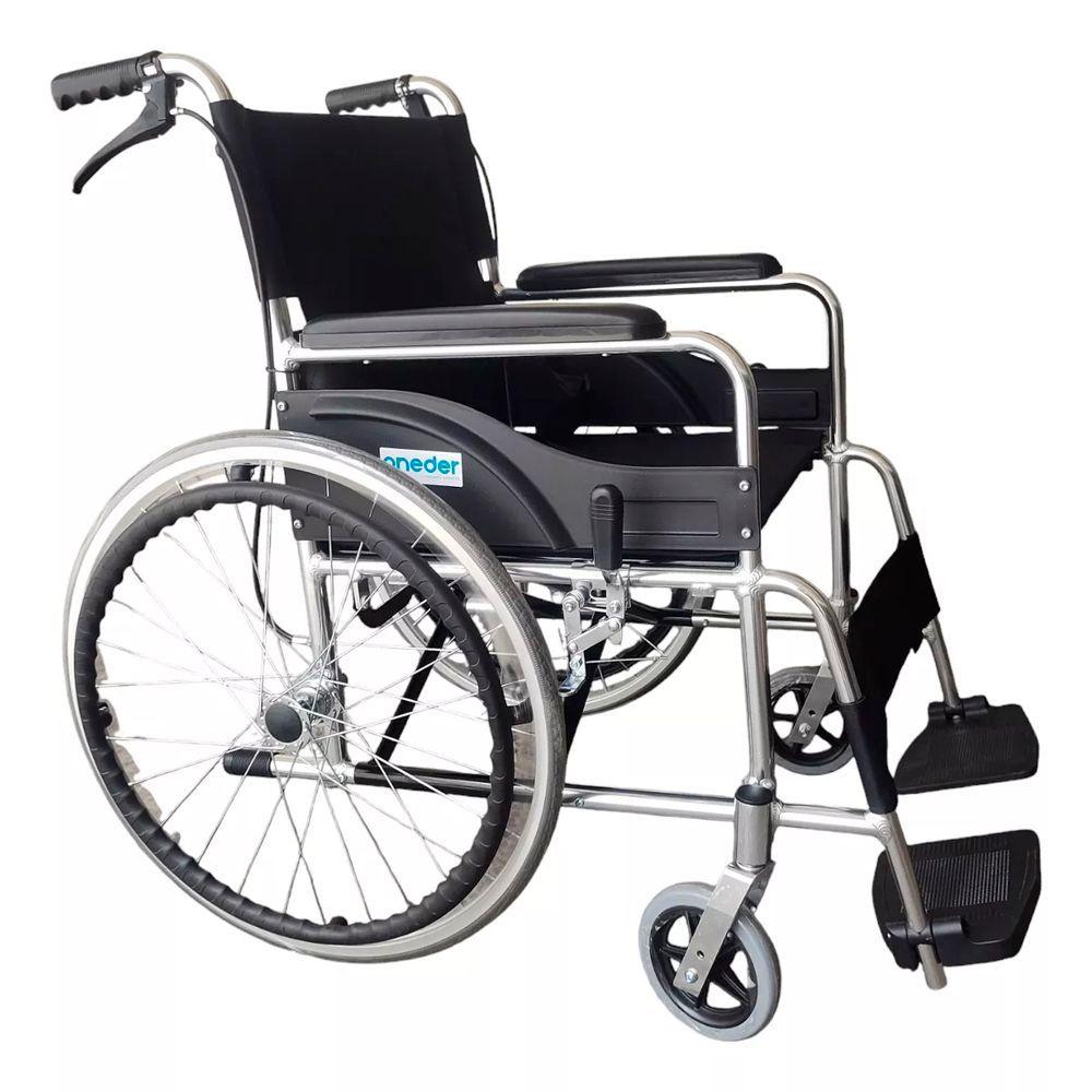 Silla De Ruedas Aluminio Liviana Plegable Doble Freno Oneder-4