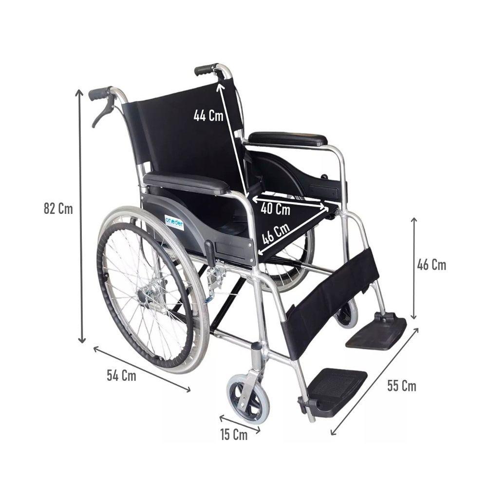 Silla De Ruedas Aluminio Liviana Plegable Doble Freno Oneder-5
