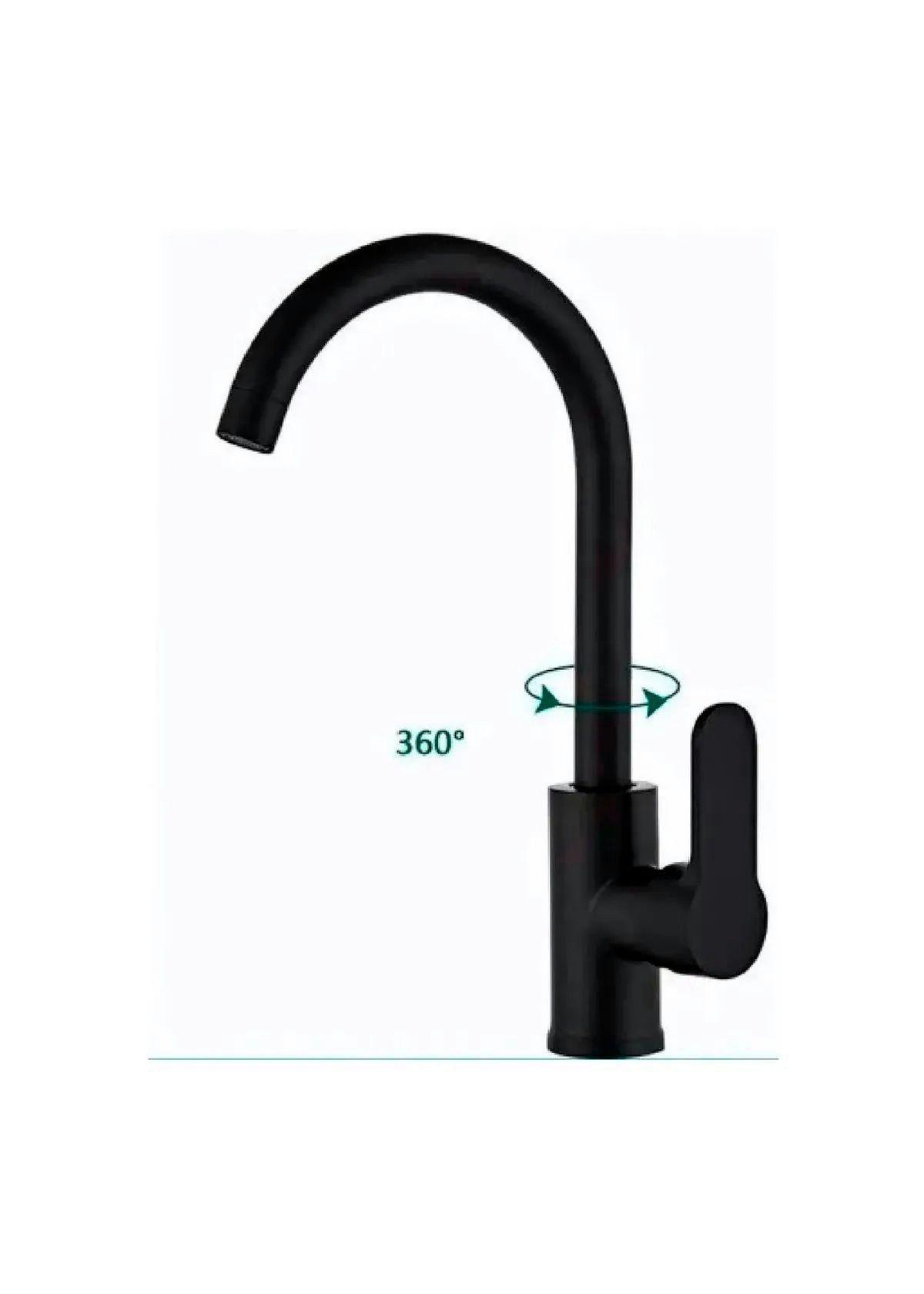 Llave Grifería Lavaplatos Cuello Tipo Cisne Negro Tap22-1