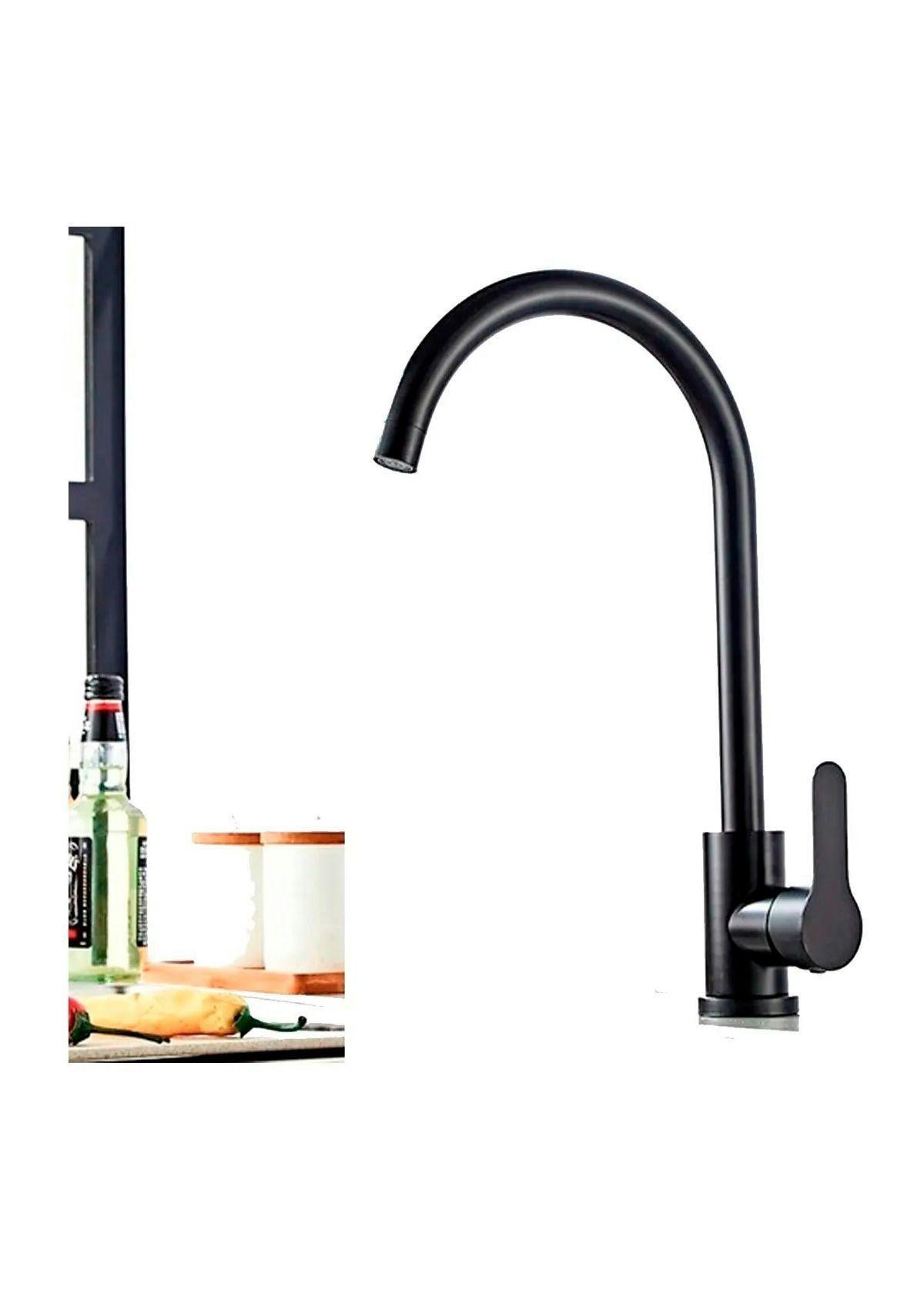 Llave Grifería Lavaplatos Cuello Tipo Cisne Negro Tap22-2