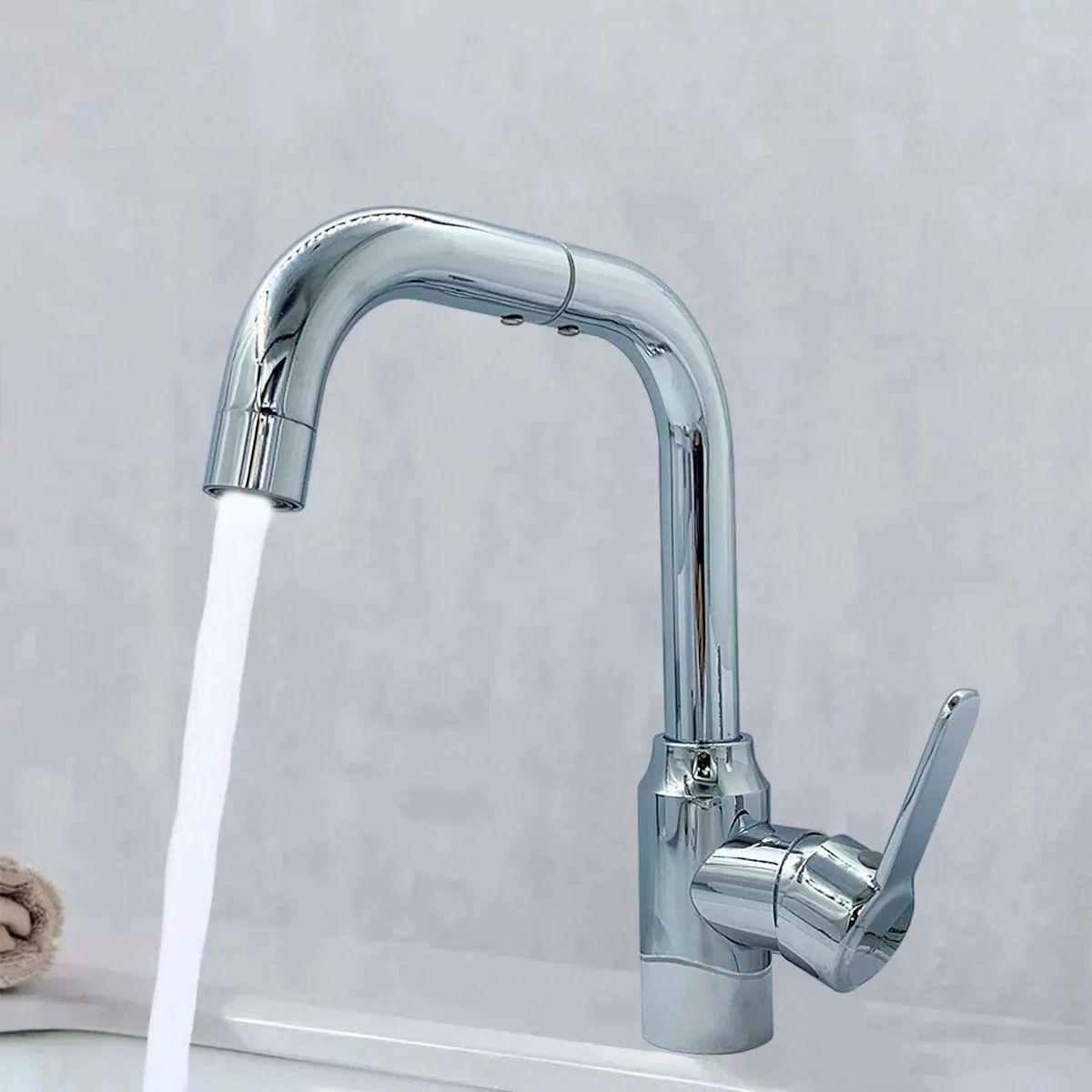 Llave Griferia Lavaplatos Cuello Giratorio Plateada Tap08-3