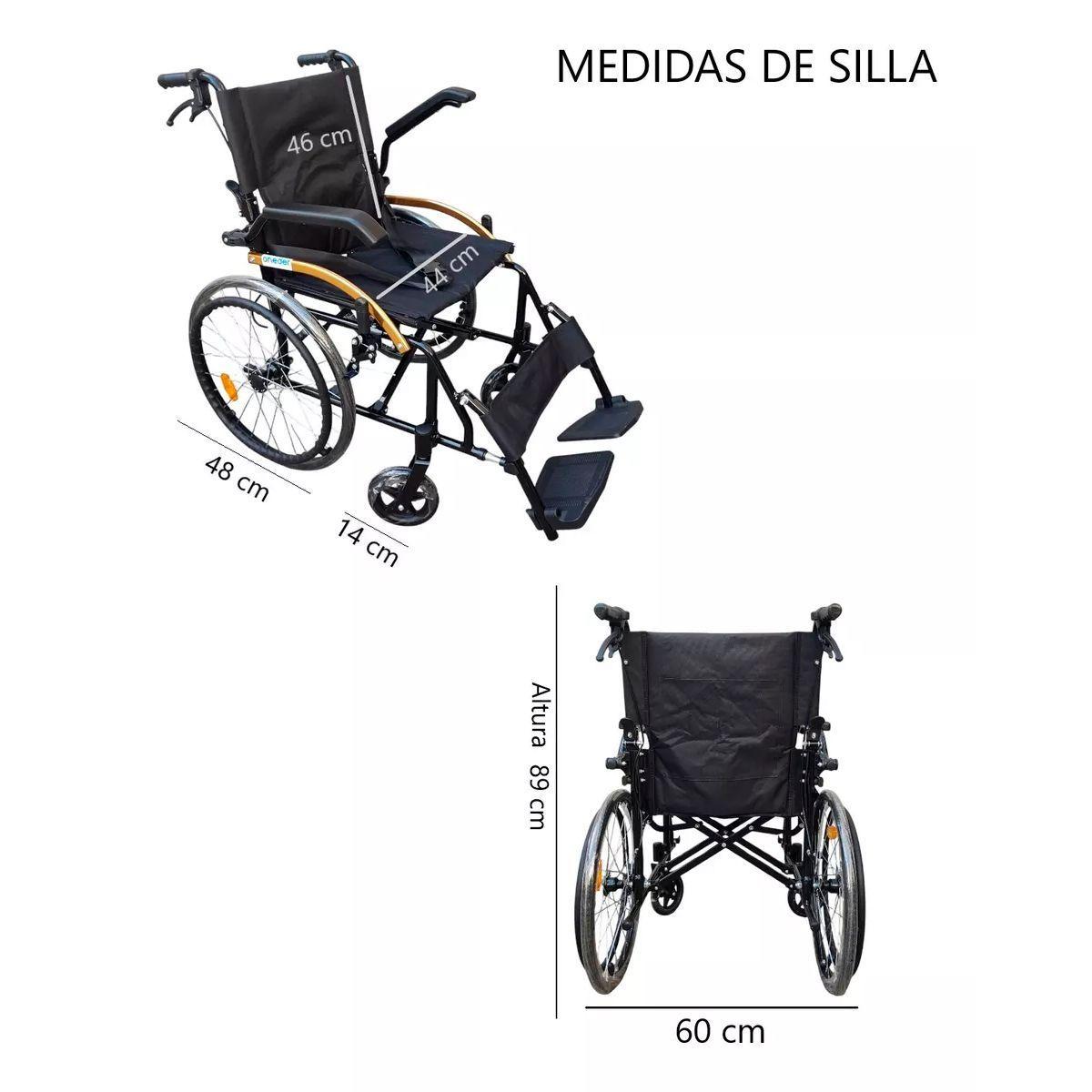Silla De Ruedas Plegable Aluminio Apoyabrazos Abatibles-4