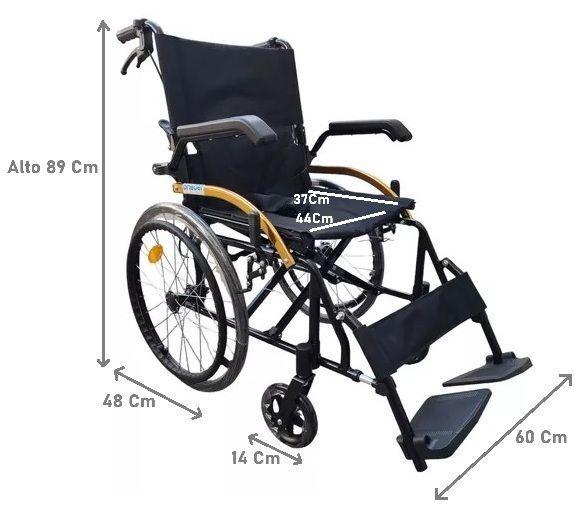 Silla De Ruedas Plegable Aluminio Apoyabrazos Abatibles-6
