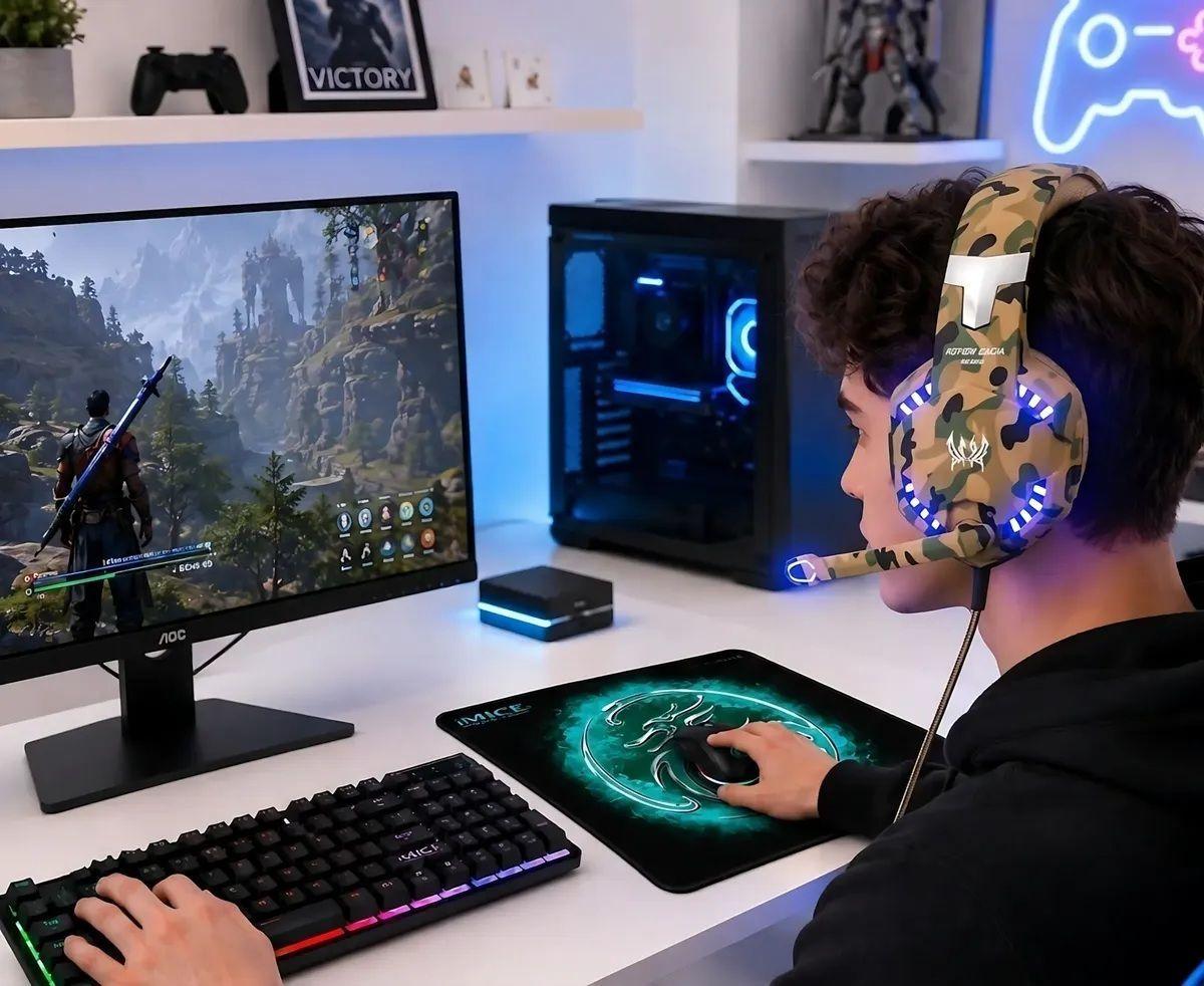 Kit Gamer Imice 4 En 1 Gk-470 Teclado Mouse Audífonos Y Pad-3