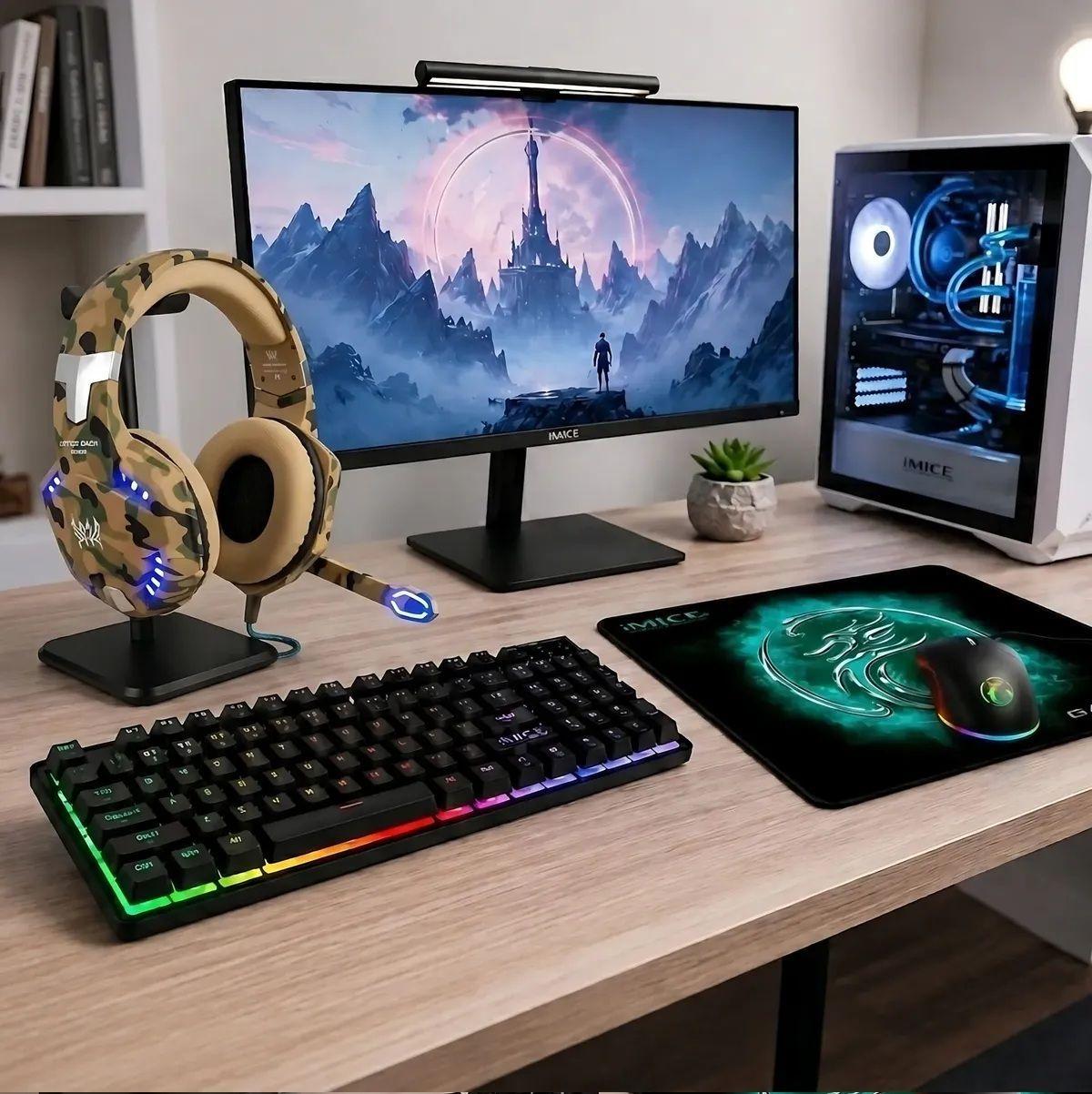 Kit Gamer Imice 4 En 1 Gk-470 Teclado Mouse Audífonos Y Pad-4