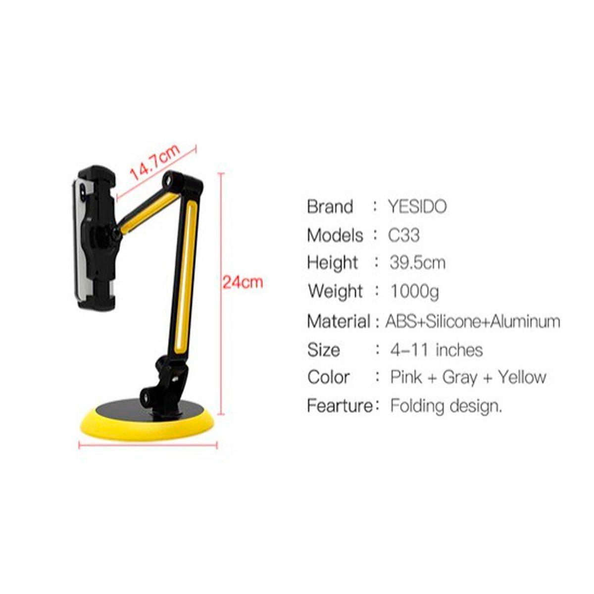 Soporte Para Celular Tablet Telefono Ajustable Yesido C33 Rosado-5
