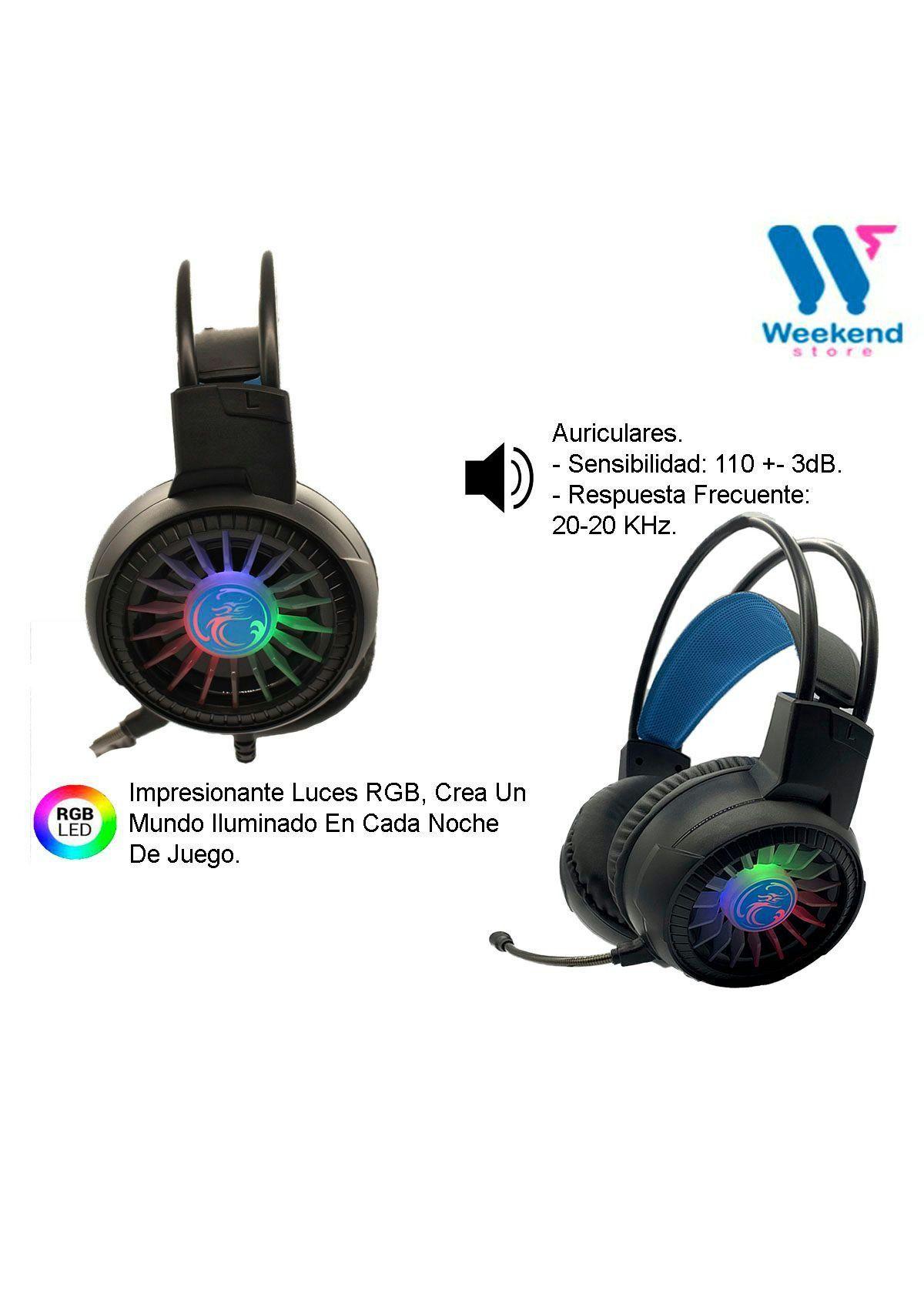Audifonos USB Con Micrófono Gamer Apedra HD-490 USB Con Luz-2