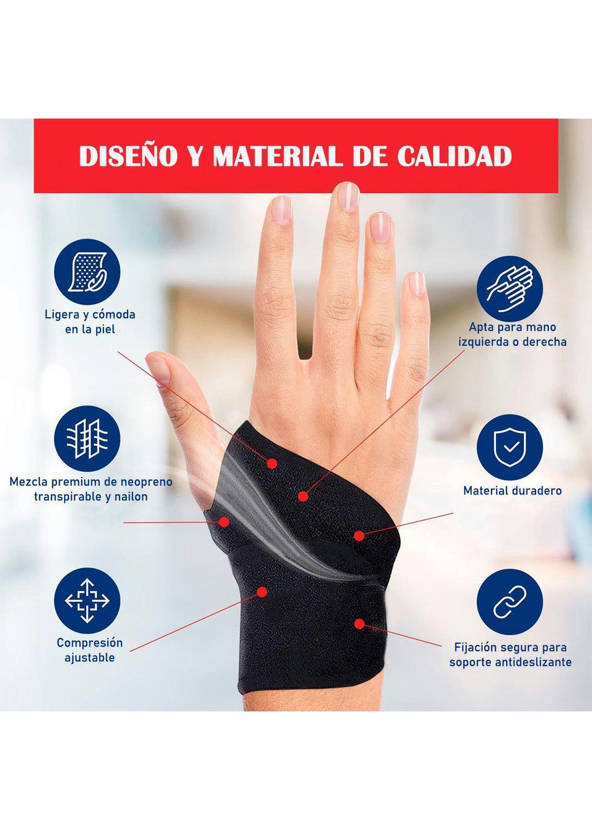Venda Muñequera Elástica Ortopédica Compresión Muñeca Mano-4
