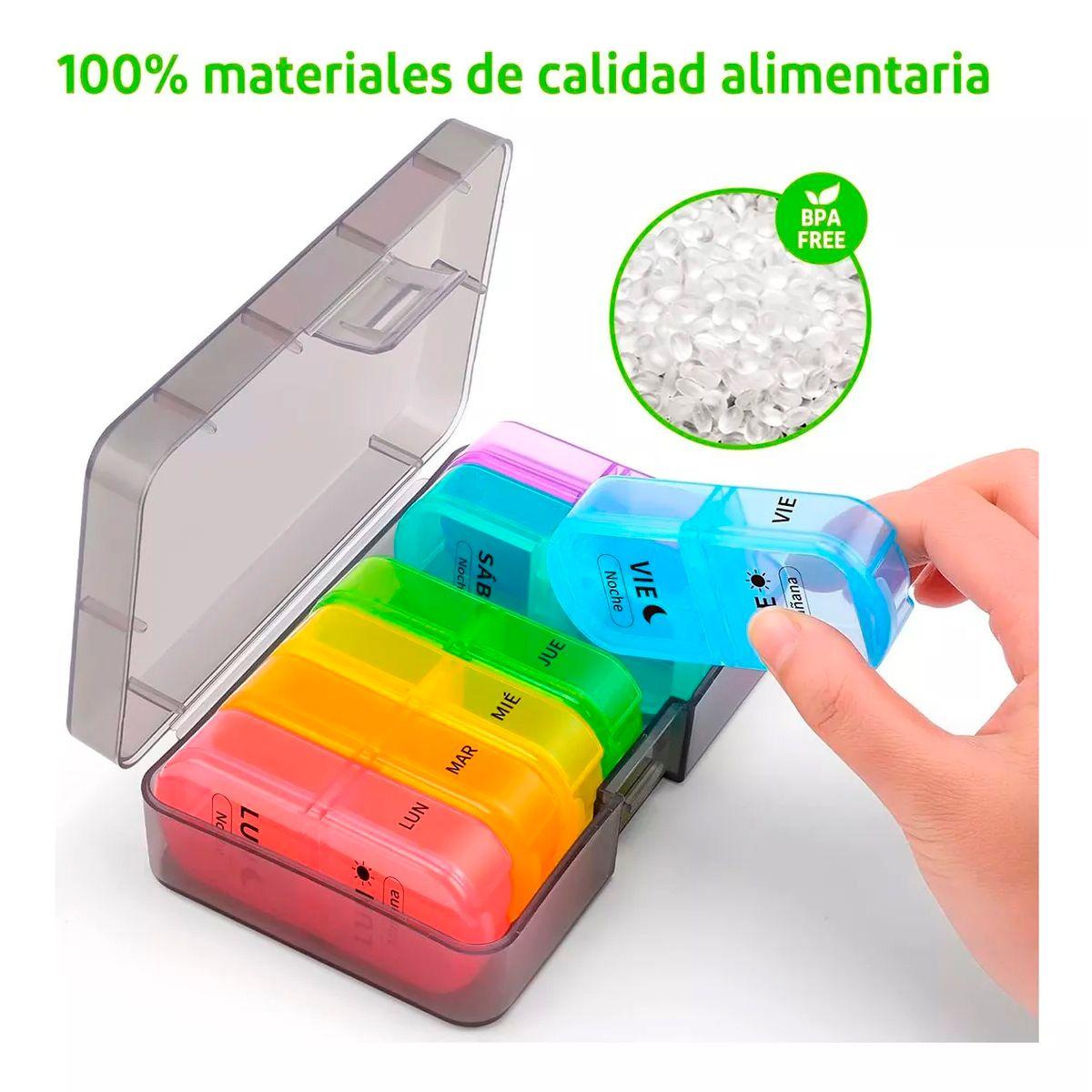 Pastillero Semanal Organizador Portátil De 2 Tomas - 7 Dias-2