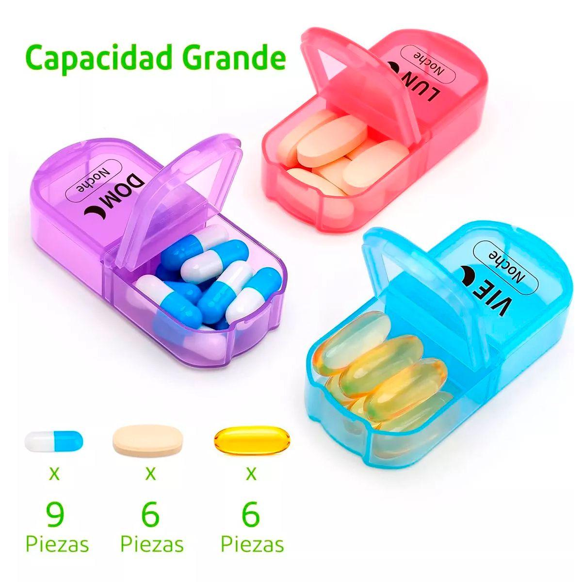 Pastillero Semanal Organizador Portátil De 2 Tomas - 7 Dias-3