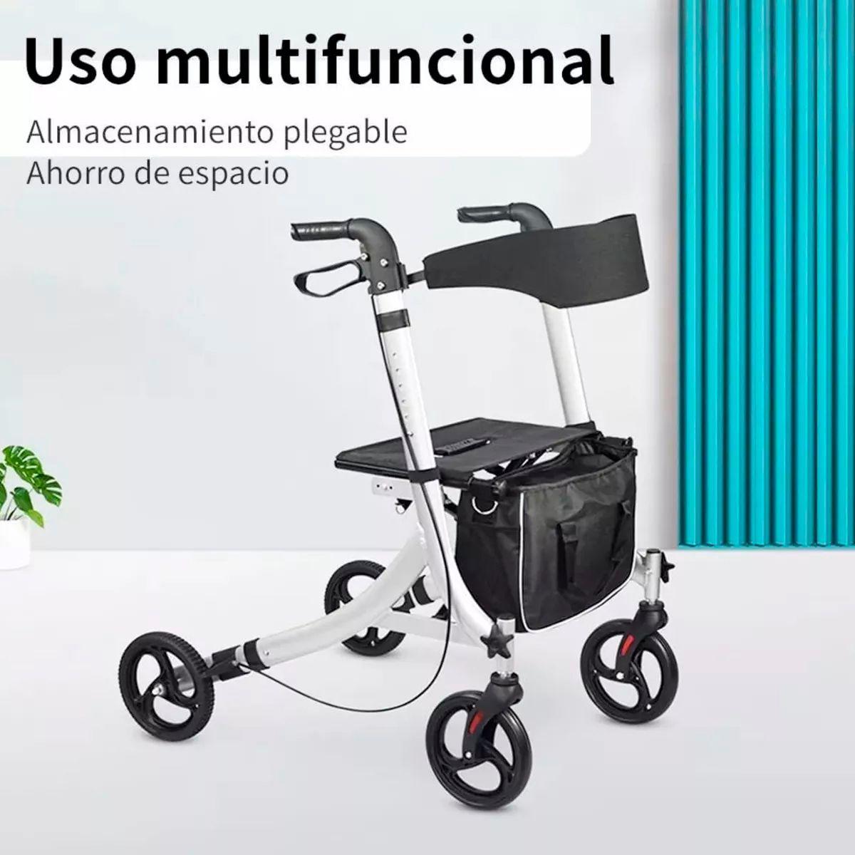 Andador Ortopédico 4 Ruedas Plegable Con Asiento Y Canasto 1005E-4