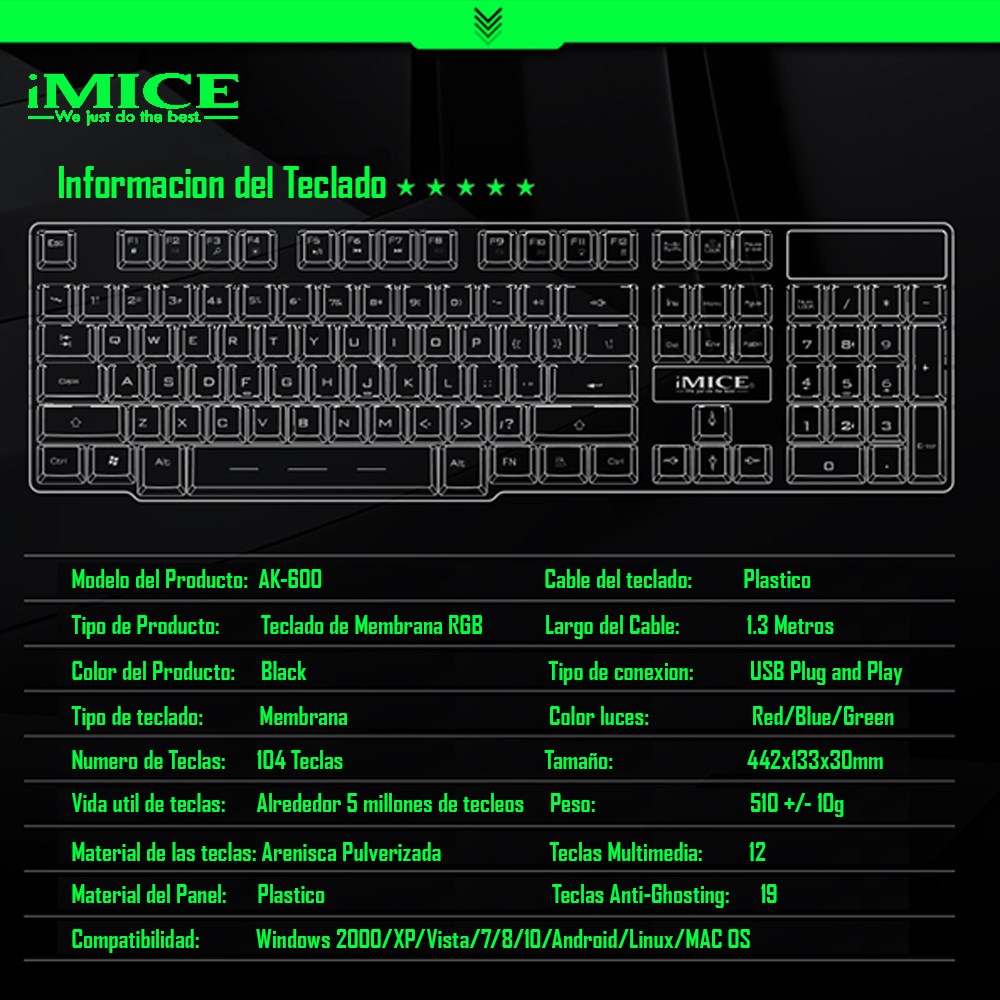 Kit Gamer Premium Imice Km-680 Mouse + Teclado-3